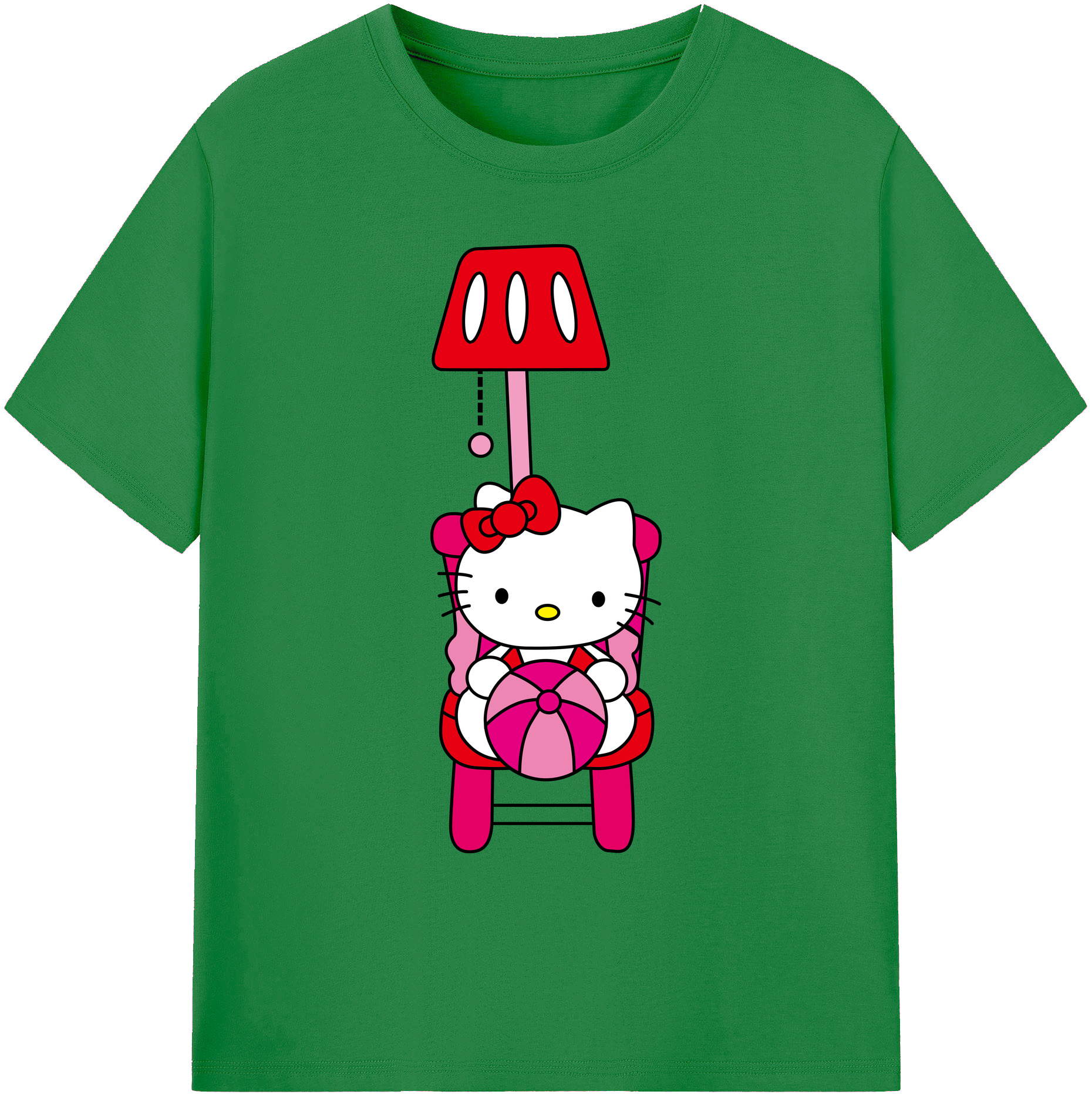（画像用） Hello Kitty ハローキティ 綿100％ メンズ半袖Tシャツ｜肌触りやわらか＆通気性