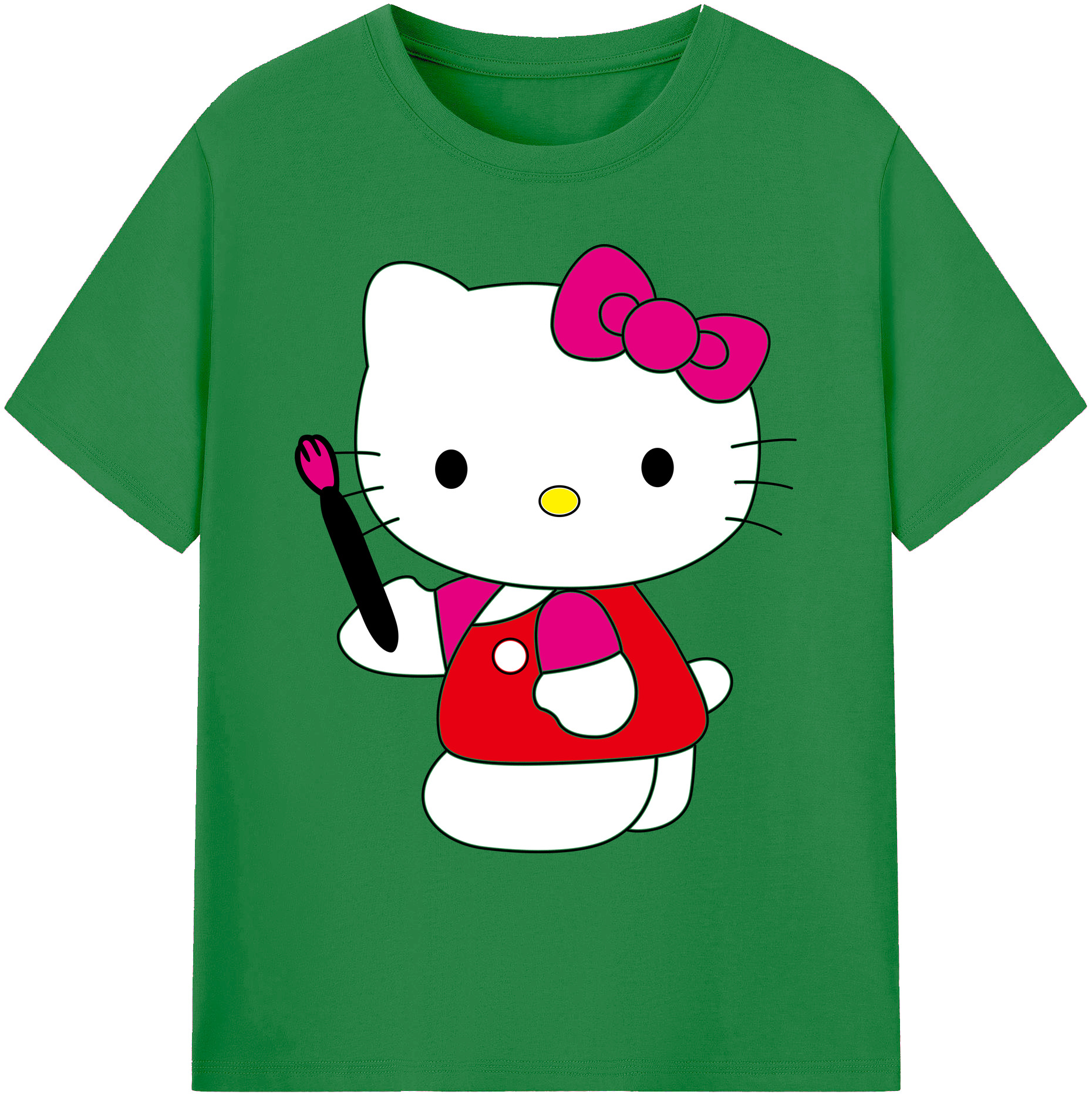 （画像用） Hello Kitty ハローキティ 綿100％ メンズ半袖Tシャツ｜肌触りやわらか＆通気性