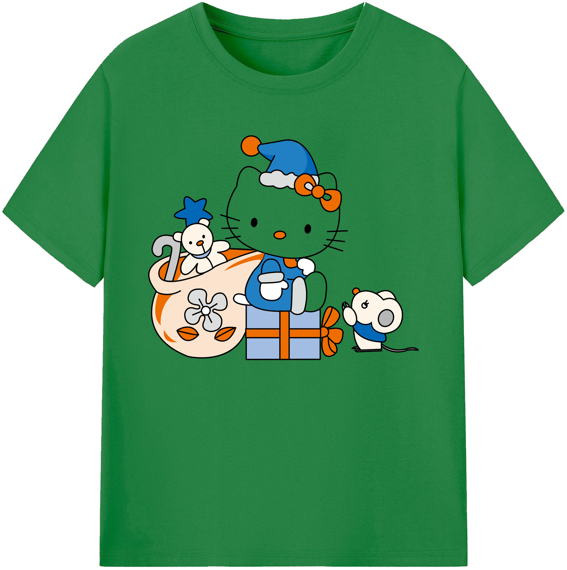 （画像用） Hello Kitty ハローキティ 綿100％ メンズ半袖Tシャツ｜肌触りやわらか＆通気性
