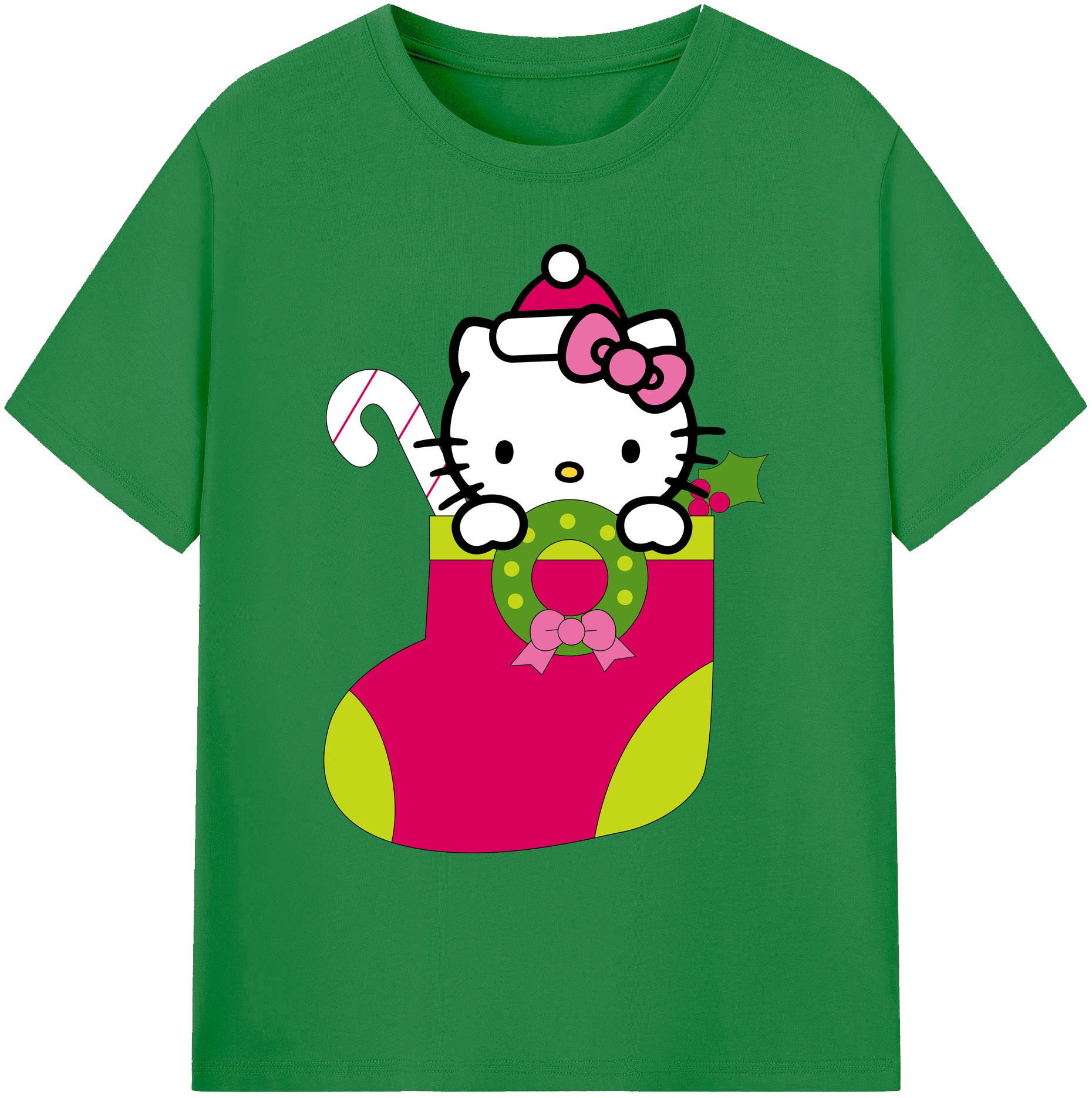 （画像用） Hello Kitty ハローキティ 綿100％ メンズ半袖Tシャツ｜肌触りやわらか＆通気性