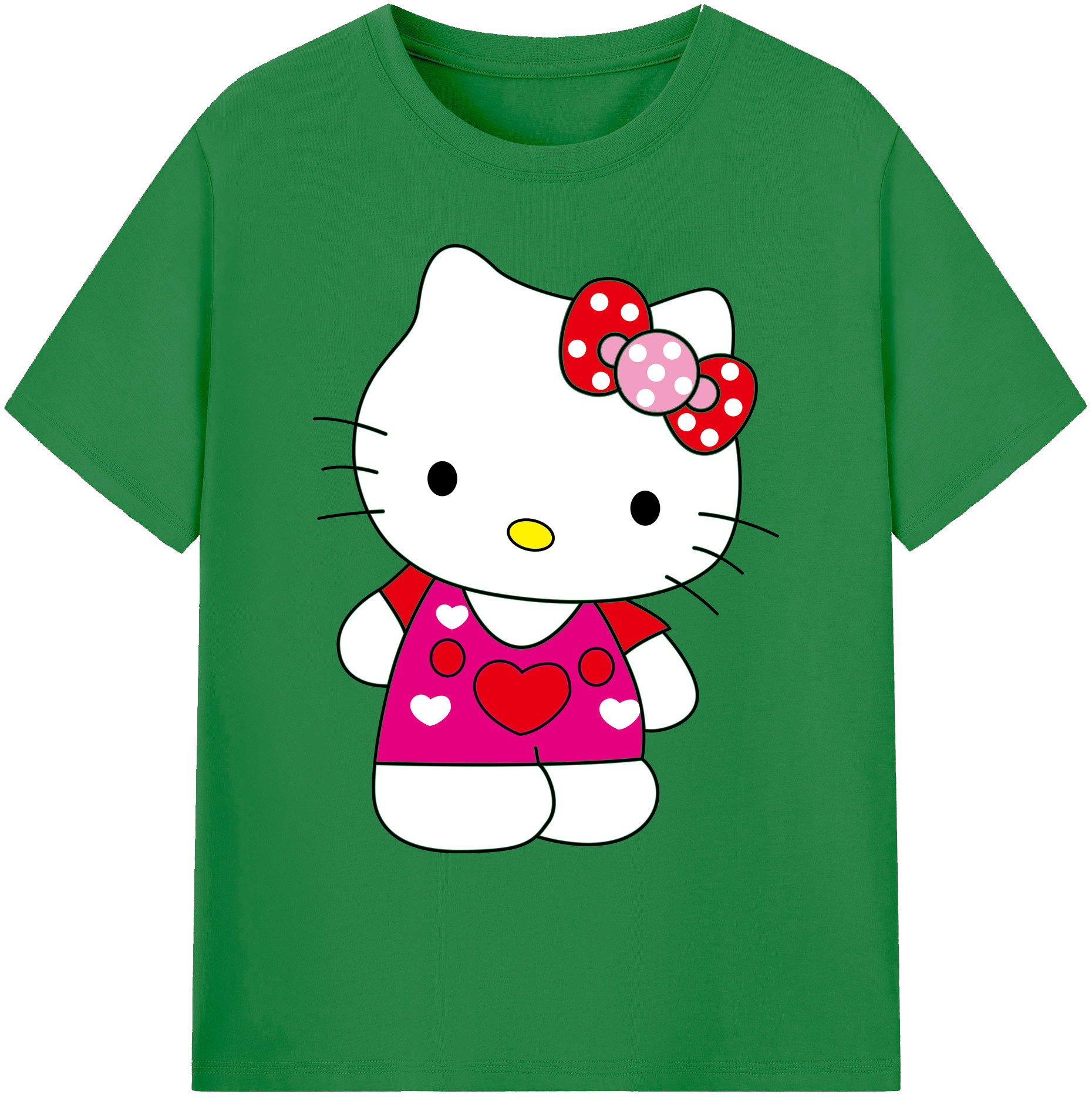 （画像用） Hello Kitty ハローキティ 綿100％ メンズ半袖Tシャツ｜肌触りやわらか＆通気性