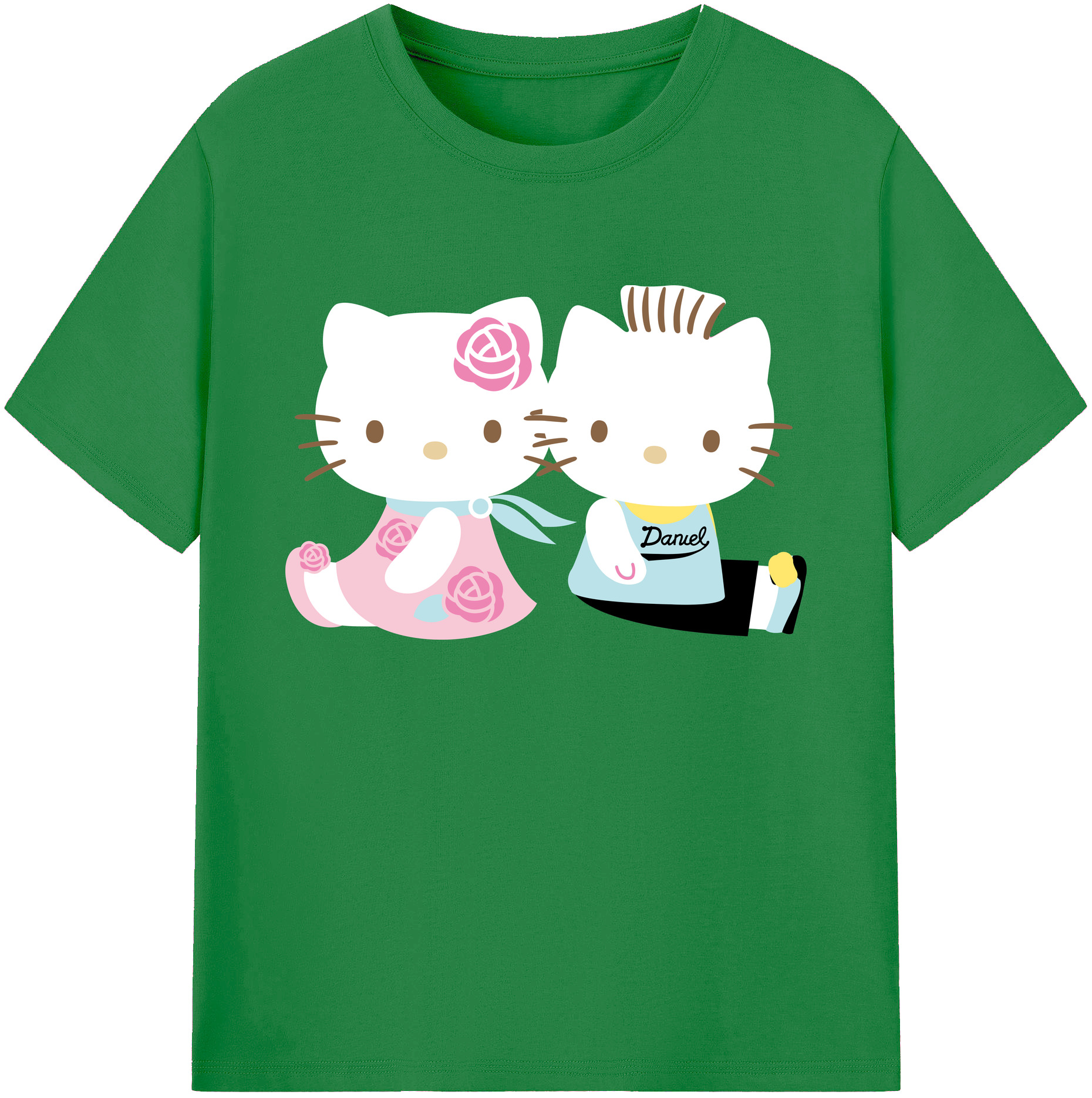 （画像用） Hello Kitty ハローキティ 綿100％ メンズ半袖Tシャツ｜肌触りやわらか＆通気性