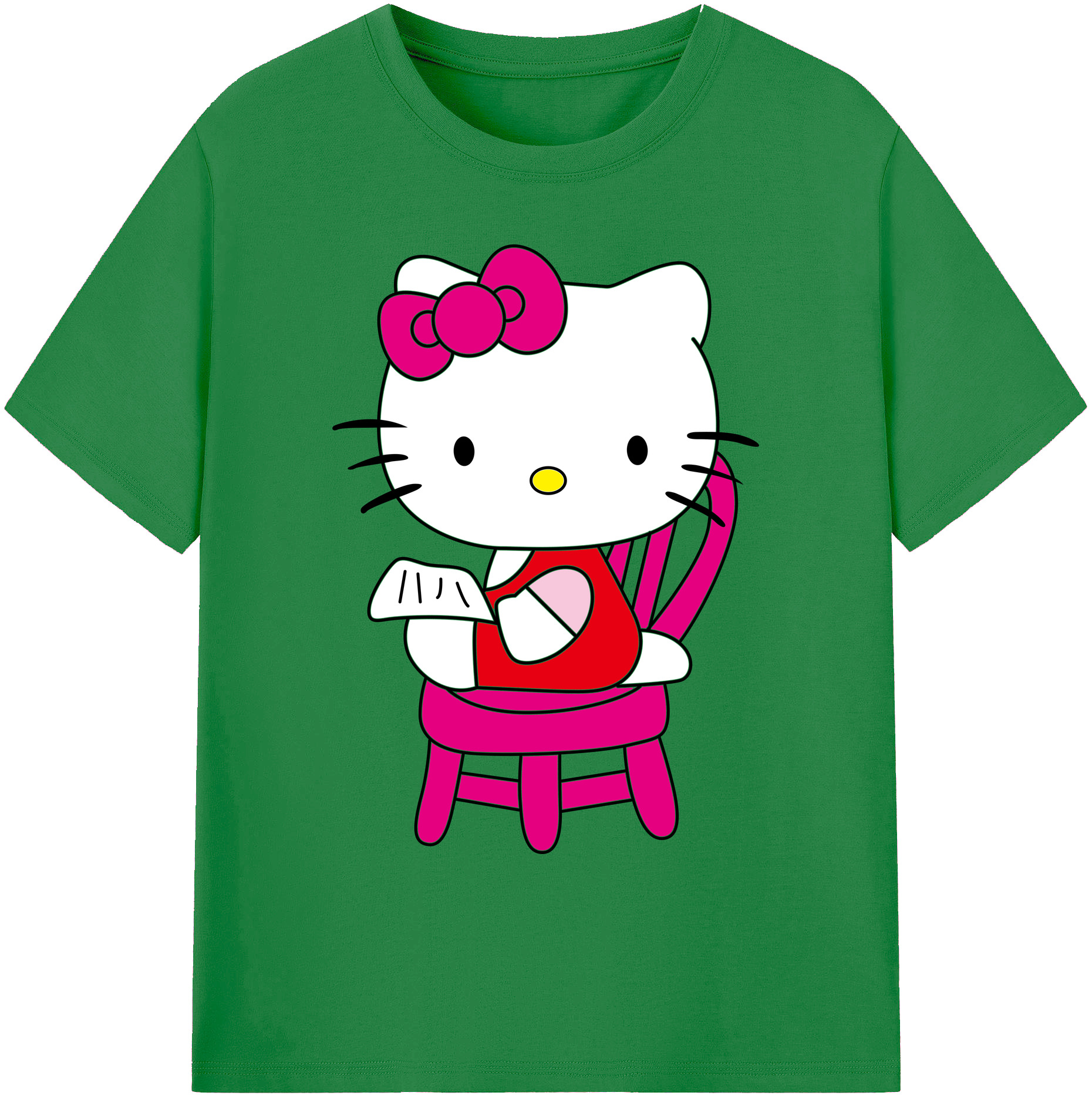 （画像用） Hello Kitty ハローキティ 綿100％ メンズ半袖Tシャツ｜肌触りやわらか＆通気性