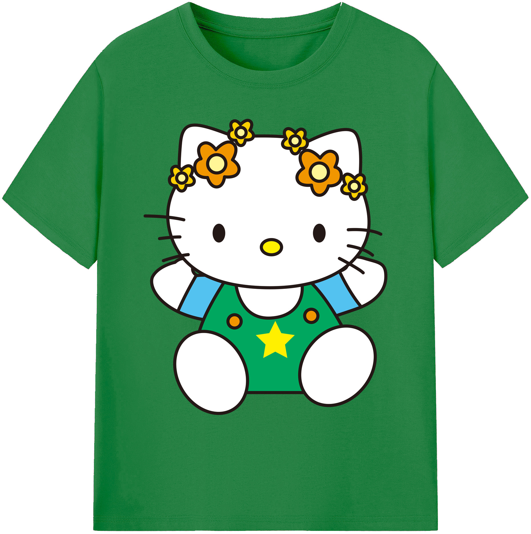 （画像用） Hello Kitty ハローキティ 綿100％ メンズ半袖Tシャツ｜肌触りやわらか＆通気性