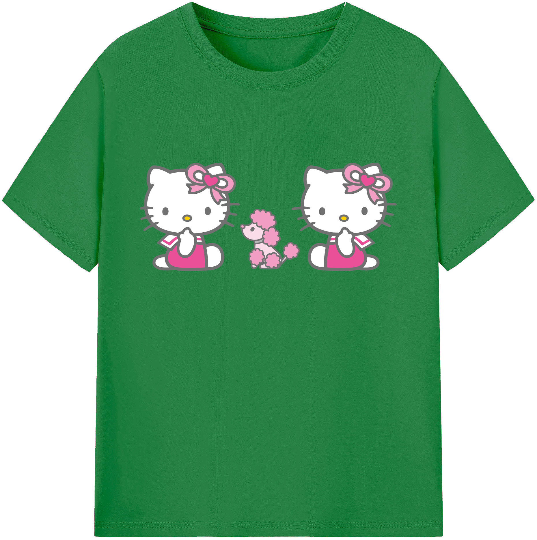 （画像用） Hello Kitty ハローキティ 綿100％ メンズ半袖Tシャツ｜肌触りやわらか＆通気性
