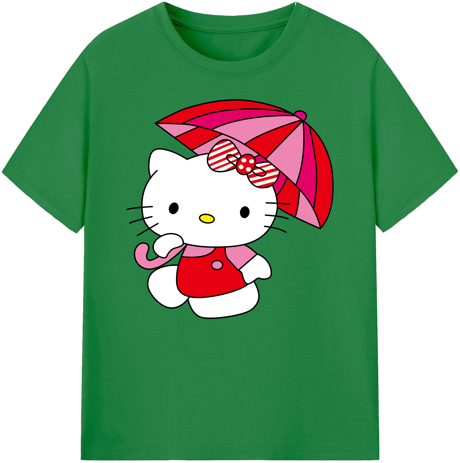 （画像用） Hello Kitty ハローキティ 綿100％ メンズ半袖Tシャツ｜肌触りやわらか＆通気性