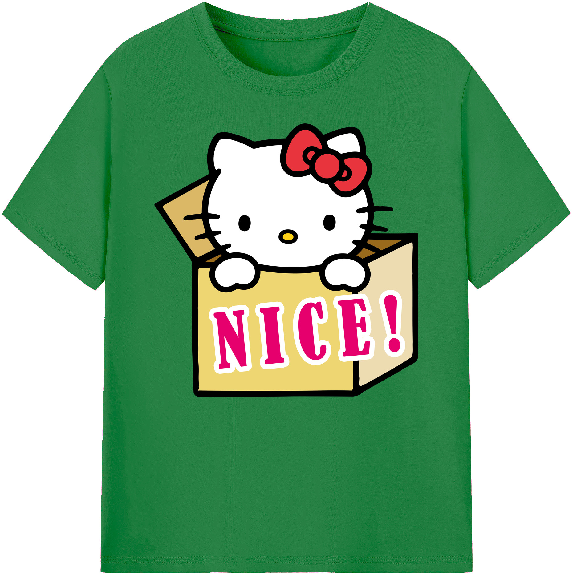 （画像用） Hello Kitty ハローキティ 綿100％ メンズ半袖Tシャツ｜肌触りやわらか＆通気性