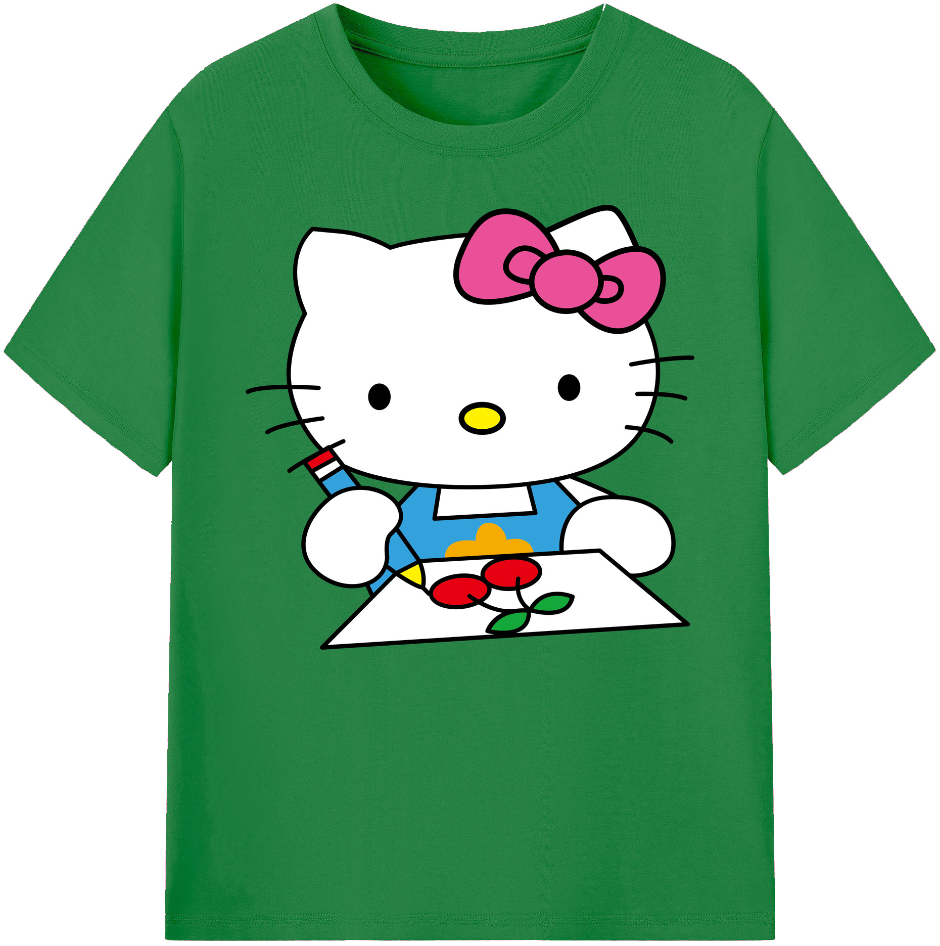 （画像用） Hello Kitty ハローキティ 綿100％ メンズ半袖Tシャツ｜肌触りやわらか＆通気性