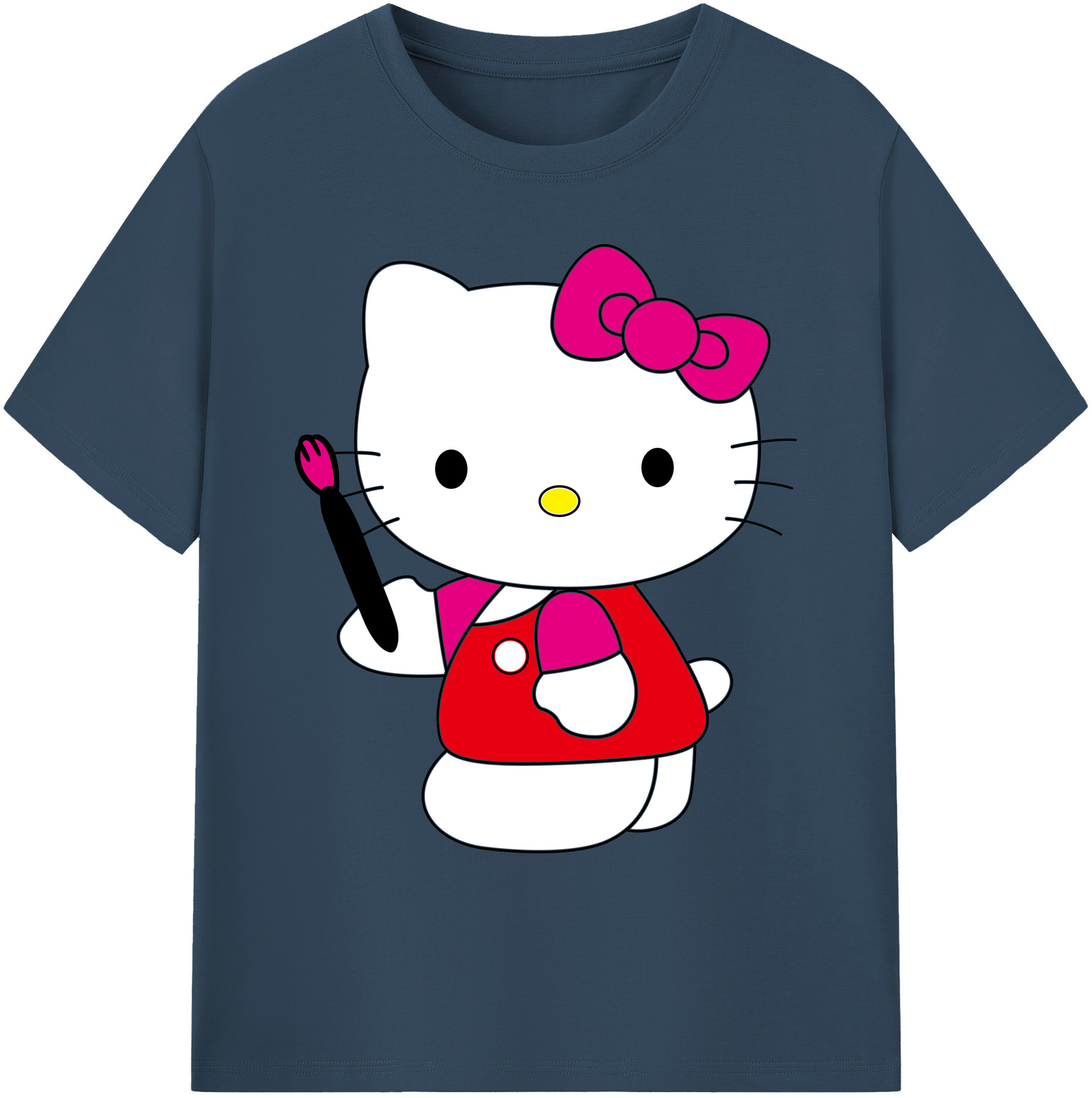 （画像用） Hello Kitty ハローキティ 綿100％ メンズ半袖Tシャツ｜肌触りやわらか＆通気性