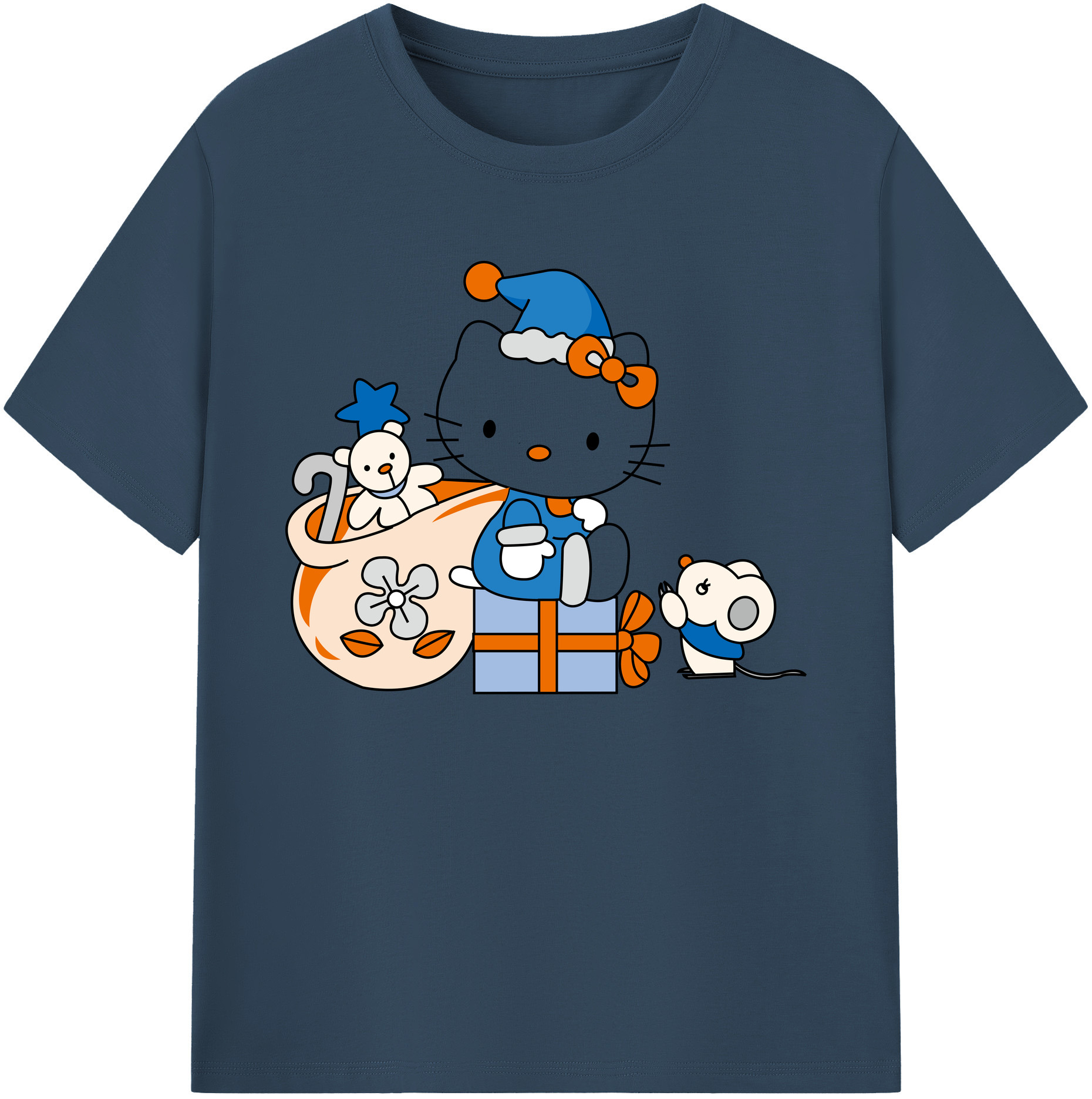 （画像用） Hello Kitty ハローキティ 綿100％ メンズ半袖Tシャツ｜肌触りやわらか＆通気性