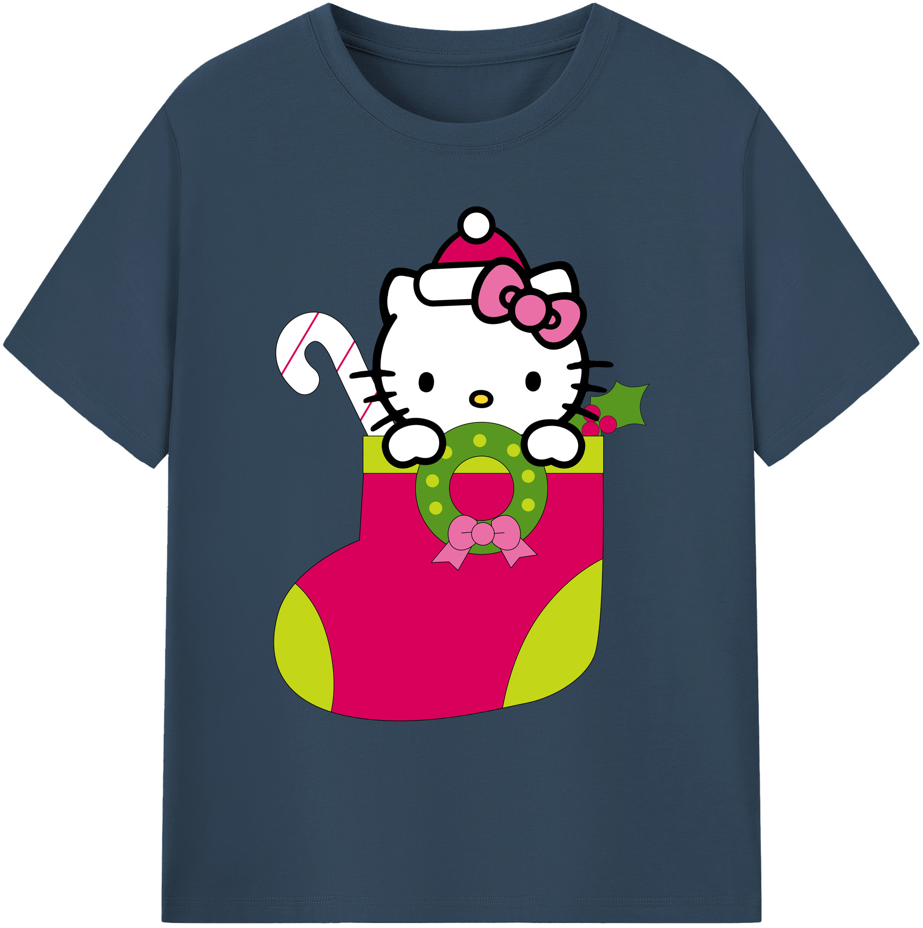（画像用） Hello Kitty ハローキティ 綿100％ メンズ半袖Tシャツ｜肌触りやわらか＆通気性