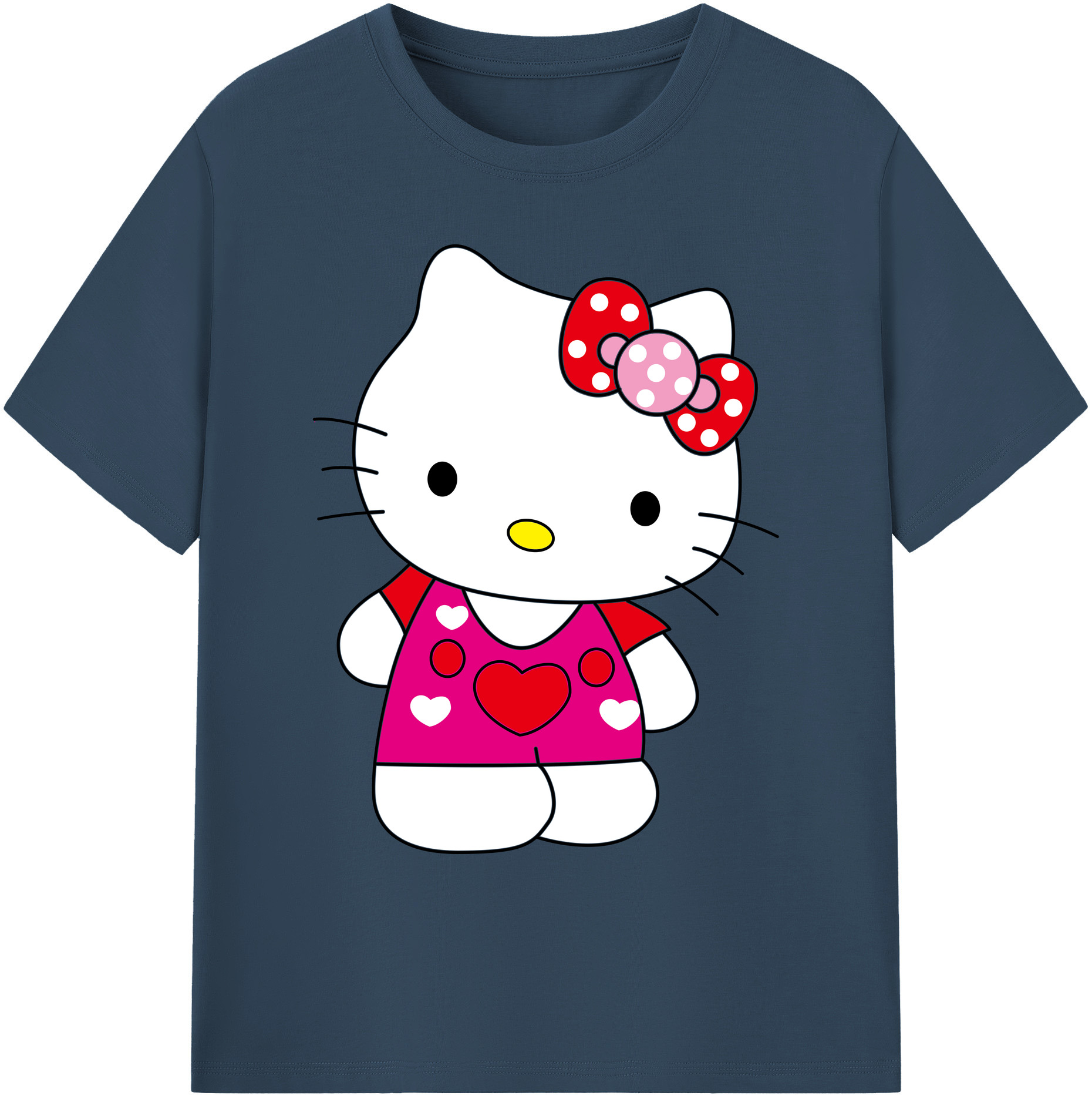 （画像用） Hello Kitty ハローキティ 綿100％ メンズ半袖Tシャツ｜肌触りやわらか＆通気性