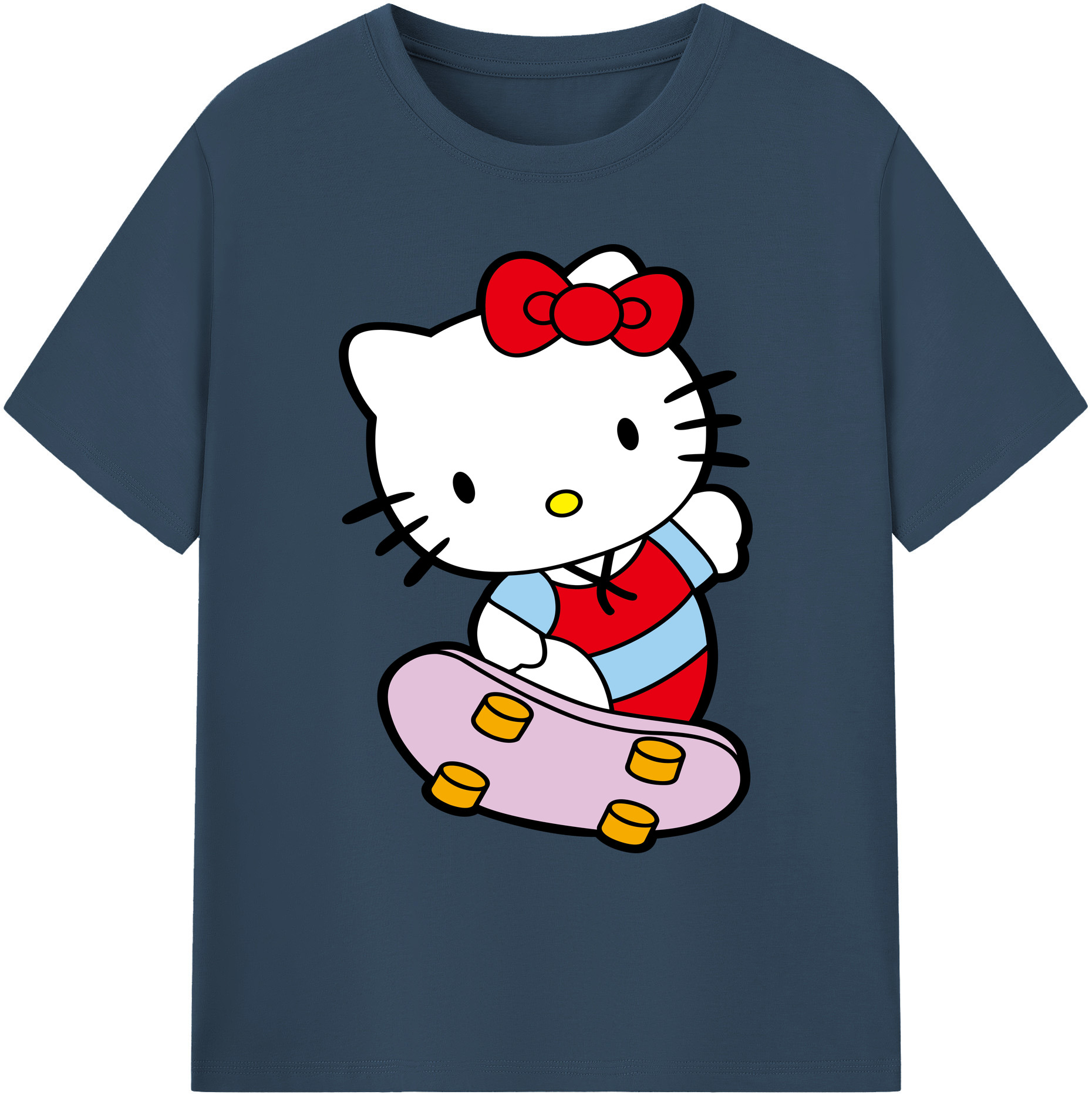 （画像用） Hello Kitty ハローキティ 綿100％ メンズ半袖Tシャツ｜肌触りやわらか＆通気性