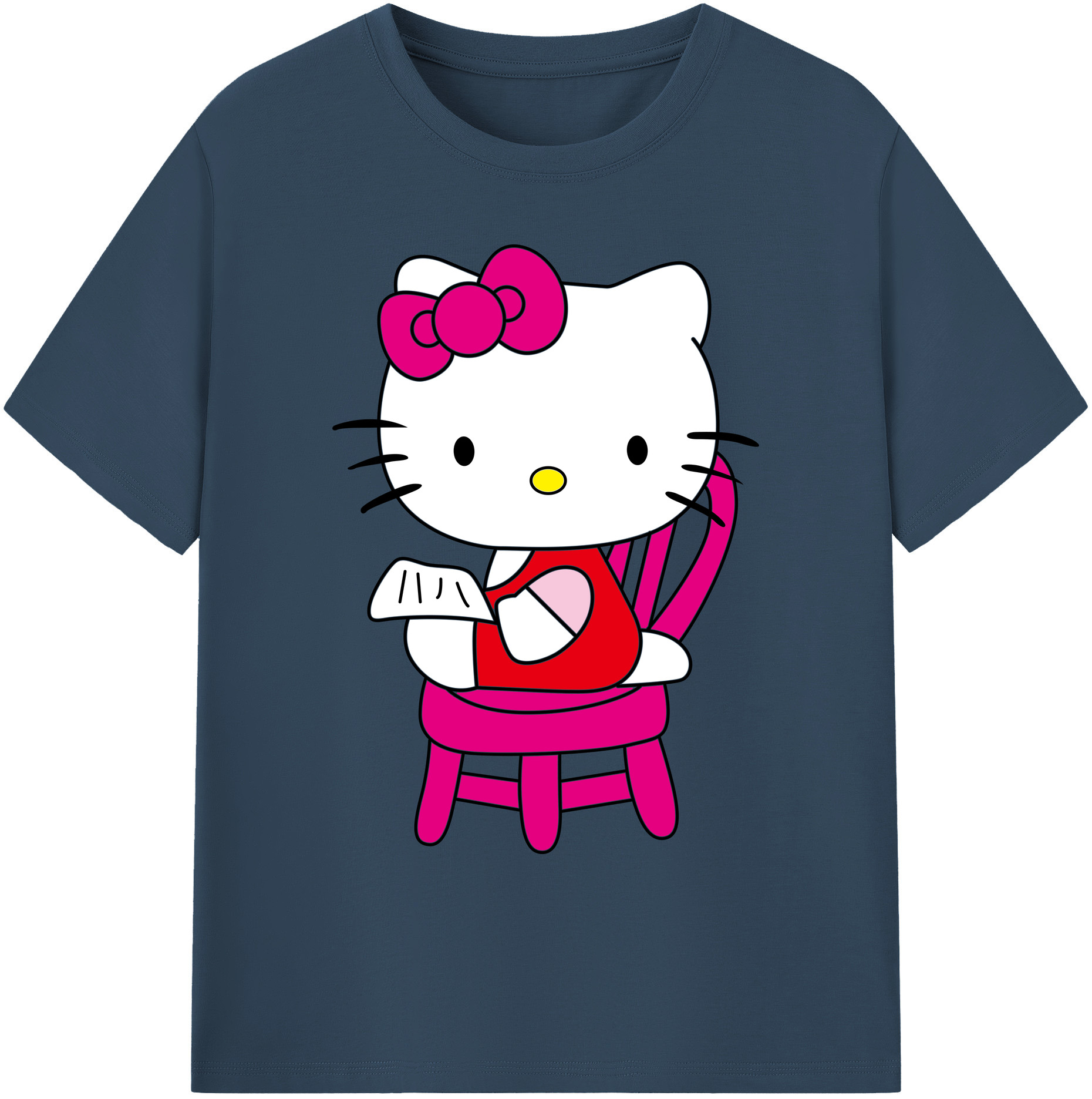 （画像用） Hello Kitty ハローキティ 綿100％ メンズ半袖Tシャツ｜肌触りやわらか＆通気性