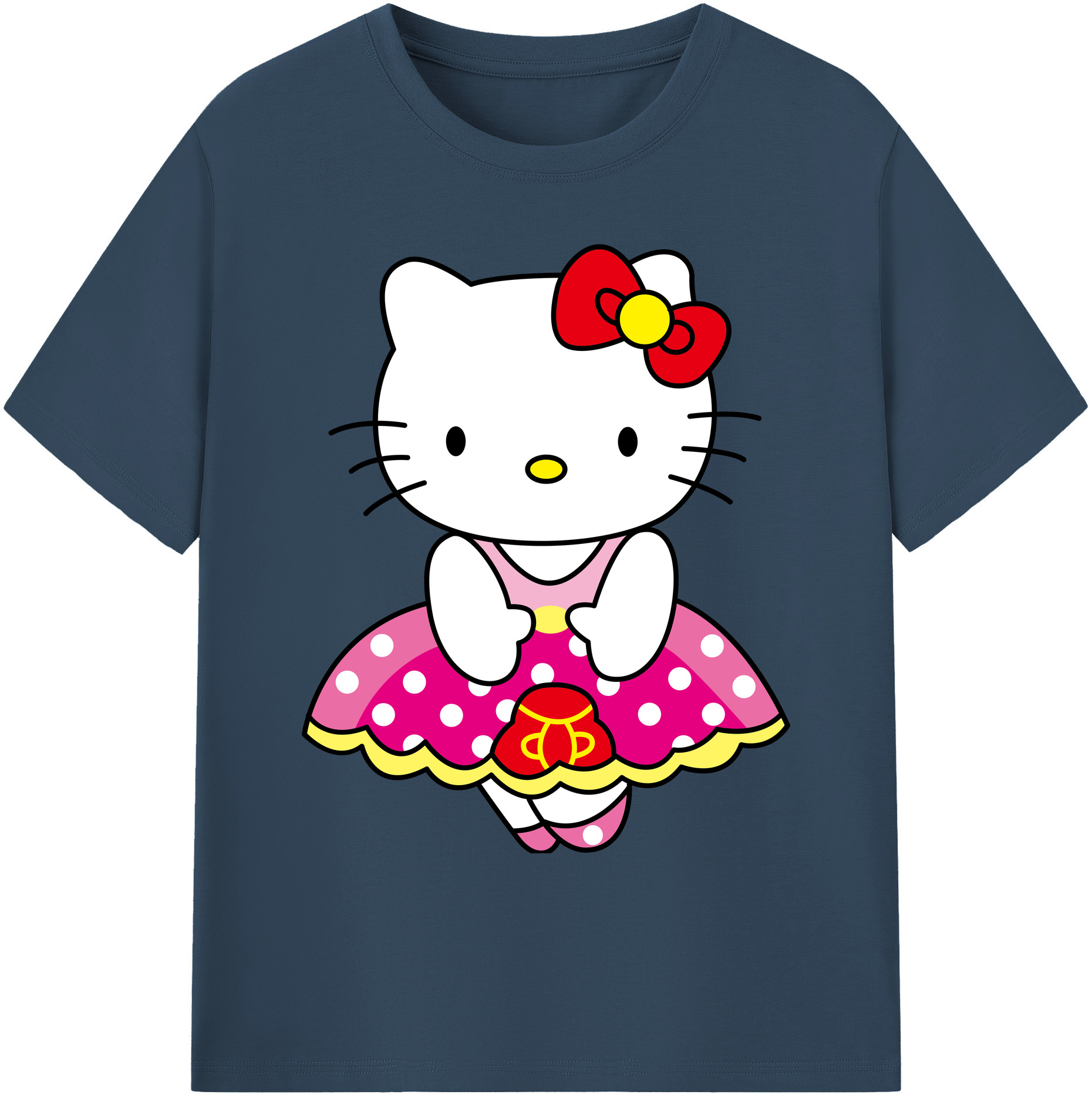 （画像用） Hello Kitty ハローキティ 綿100％ メンズ半袖Tシャツ｜肌触りやわらか＆通気性