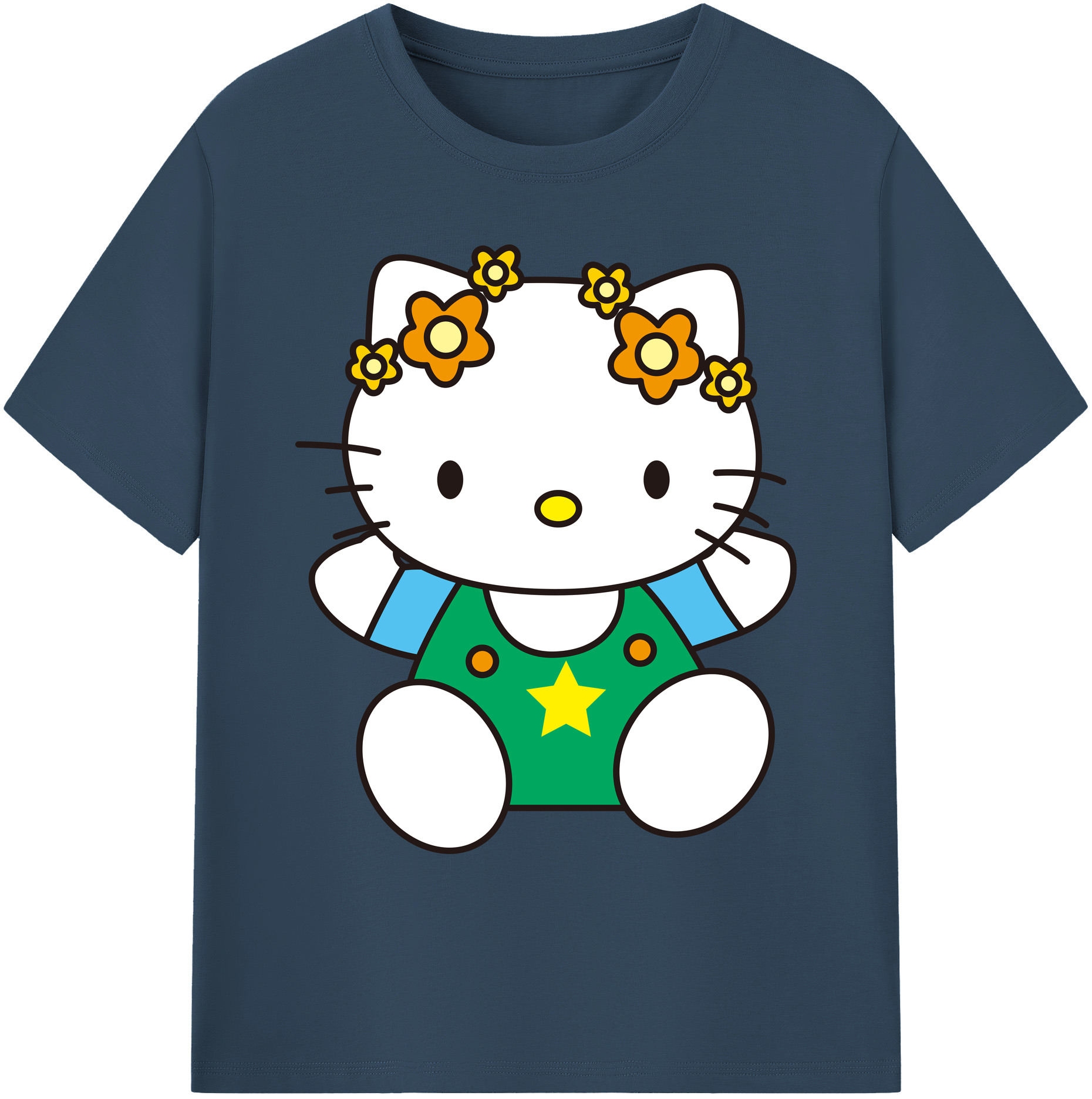 （画像用） Hello Kitty ハローキティ 綿100％ メンズ半袖Tシャツ｜肌触りやわらか＆通気性