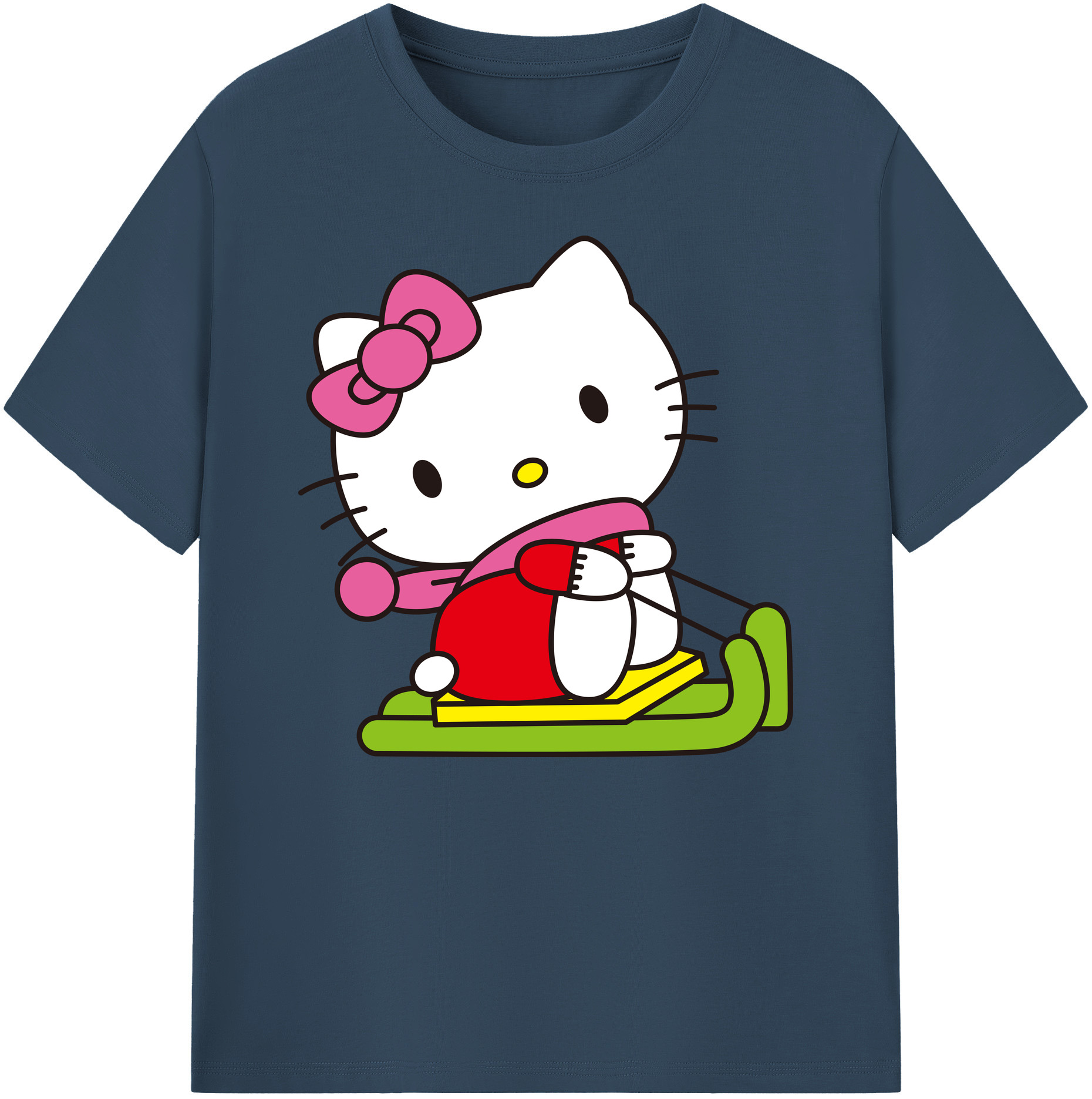 （画像用） Hello Kitty ハローキティ 綿100％ メンズ半袖Tシャツ｜肌触りやわらか＆通気性