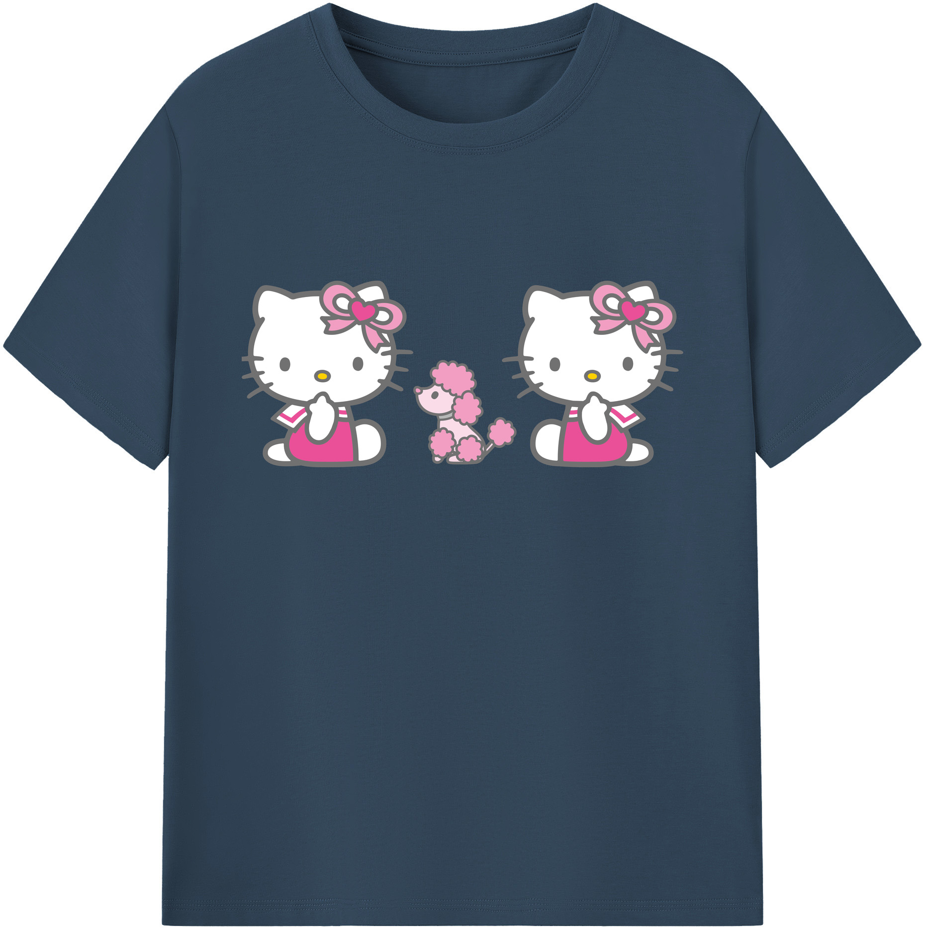 （画像用） Hello Kitty ハローキティ 綿100％ メンズ半袖Tシャツ｜肌触りやわらか＆通気性