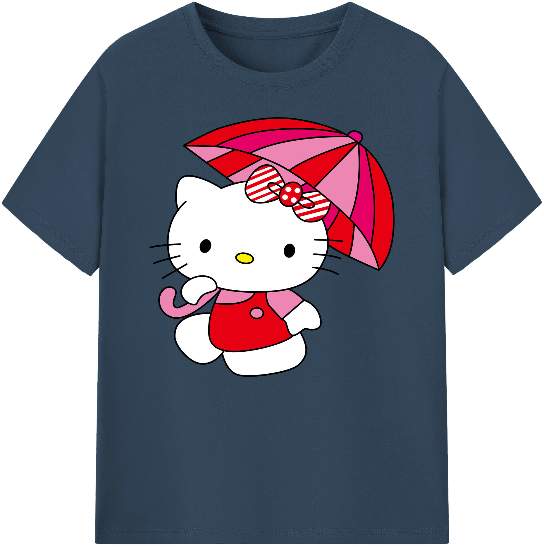 （画像用） Hello Kitty ハローキティ 綿100％ メンズ半袖Tシャツ｜肌触りやわらか＆通気性