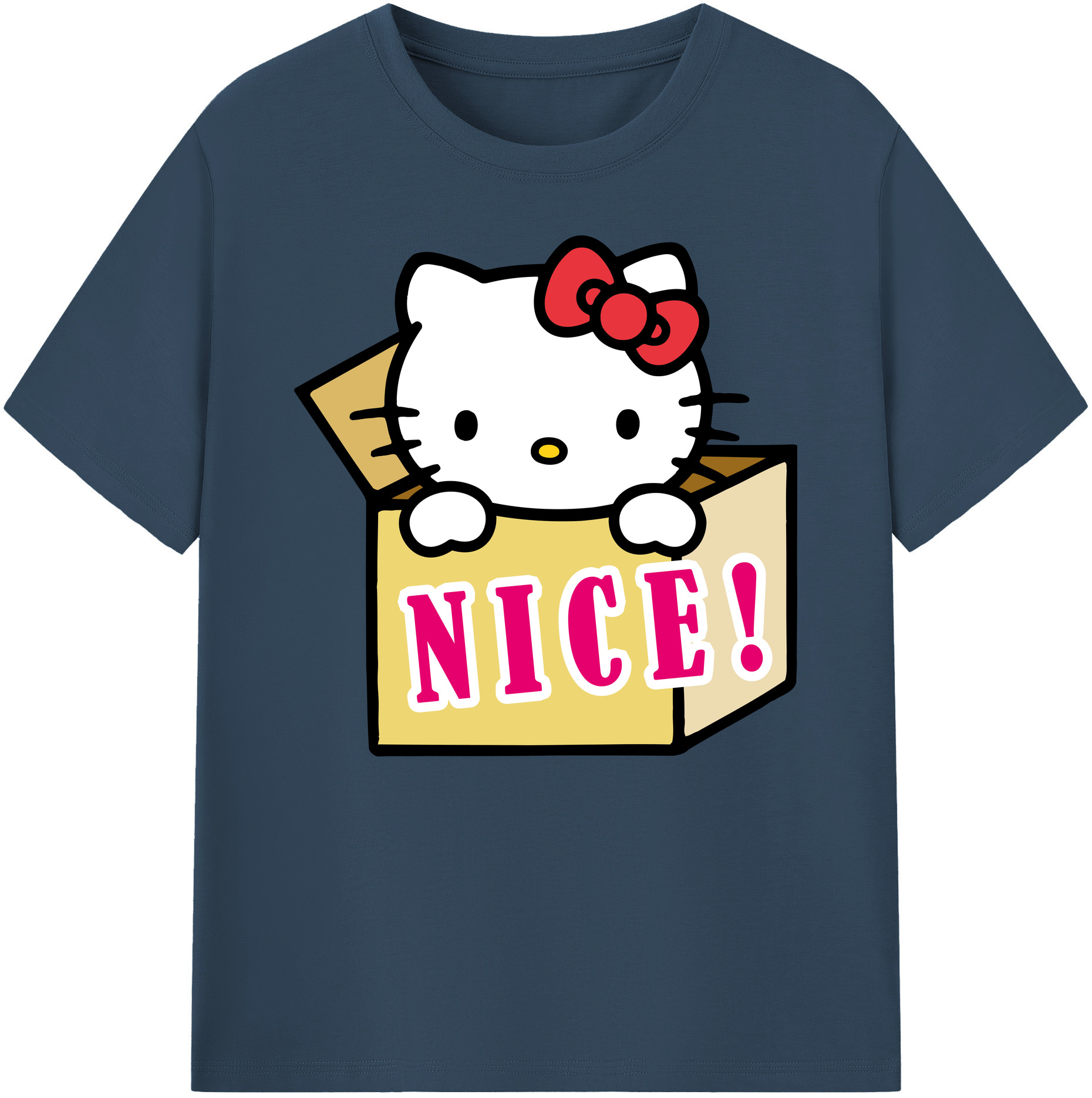 （画像用） Hello Kitty ハローキティ 綿100％ メンズ半袖Tシャツ｜肌触りやわらか＆通気性