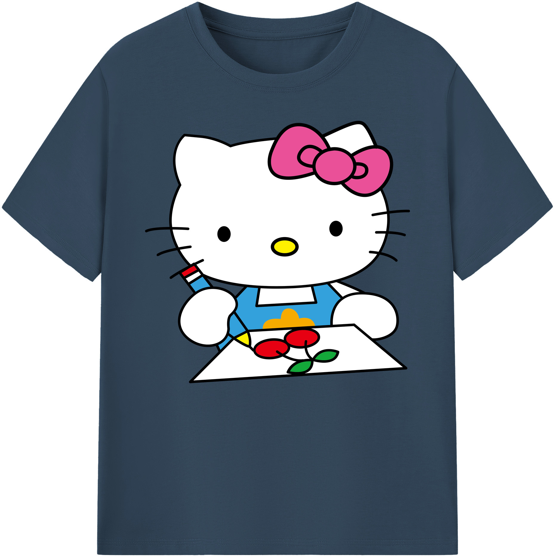 （画像用） Hello Kitty ハローキティ 綿100％ メンズ半袖Tシャツ｜肌触りやわらか＆通気性
