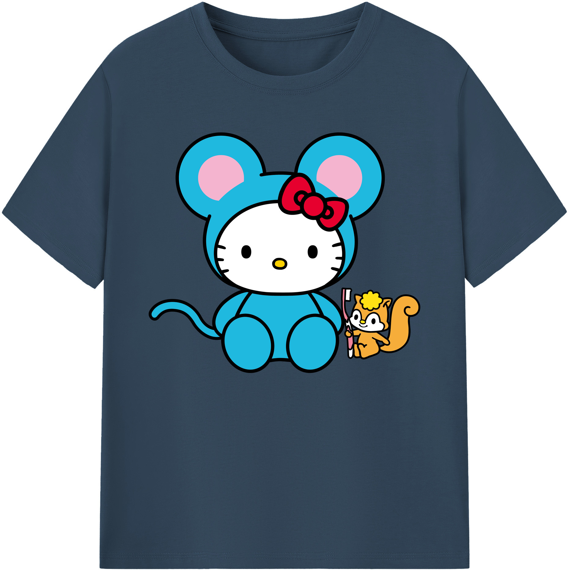 （画像用） Hello Kitty ハローキティ 綿100％ メンズ半袖Tシャツ｜肌触りやわらか＆通気性