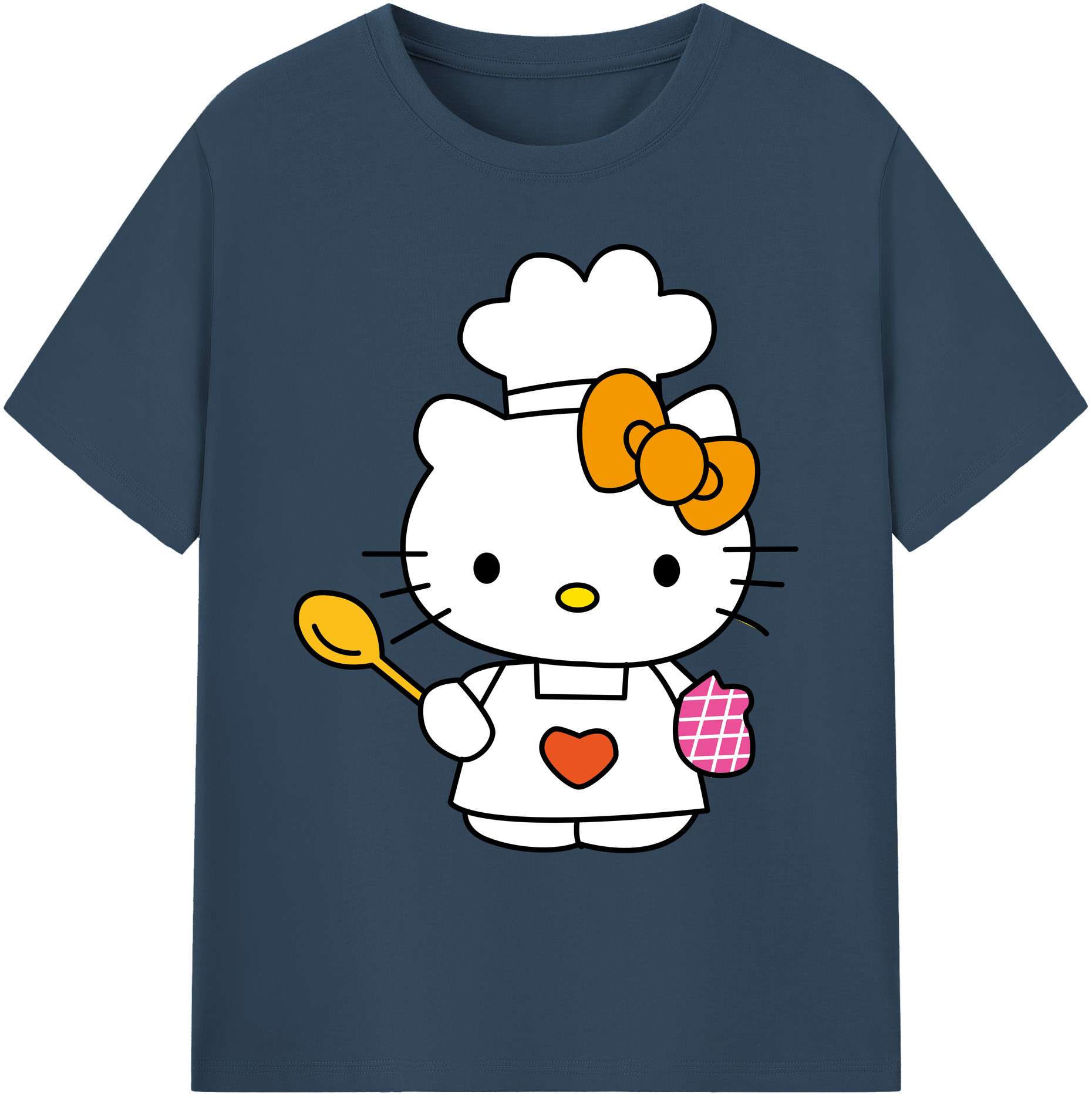 （画像用） Hello Kitty ハローキティ 綿100％ メンズ半袖Tシャツ｜肌触りやわらか＆通気性