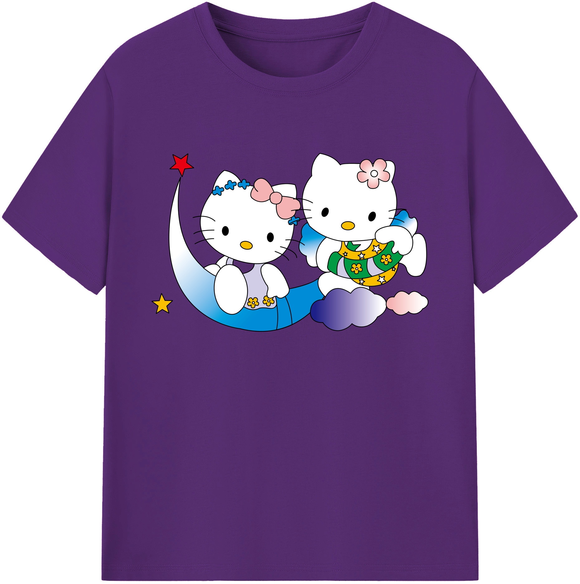 （画像用） Hello Kitty ハローキティ 綿100％ メンズ半袖Tシャツ｜肌触りやわらか＆通気性