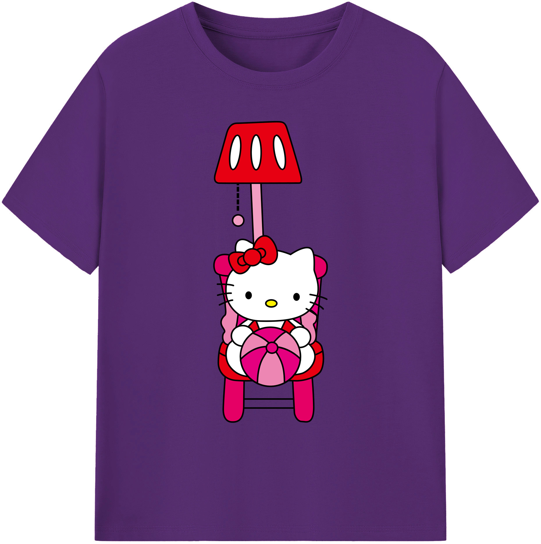 （画像用） Hello Kitty ハローキティ 綿100％ メンズ半袖Tシャツ｜肌触りやわらか＆通気性
