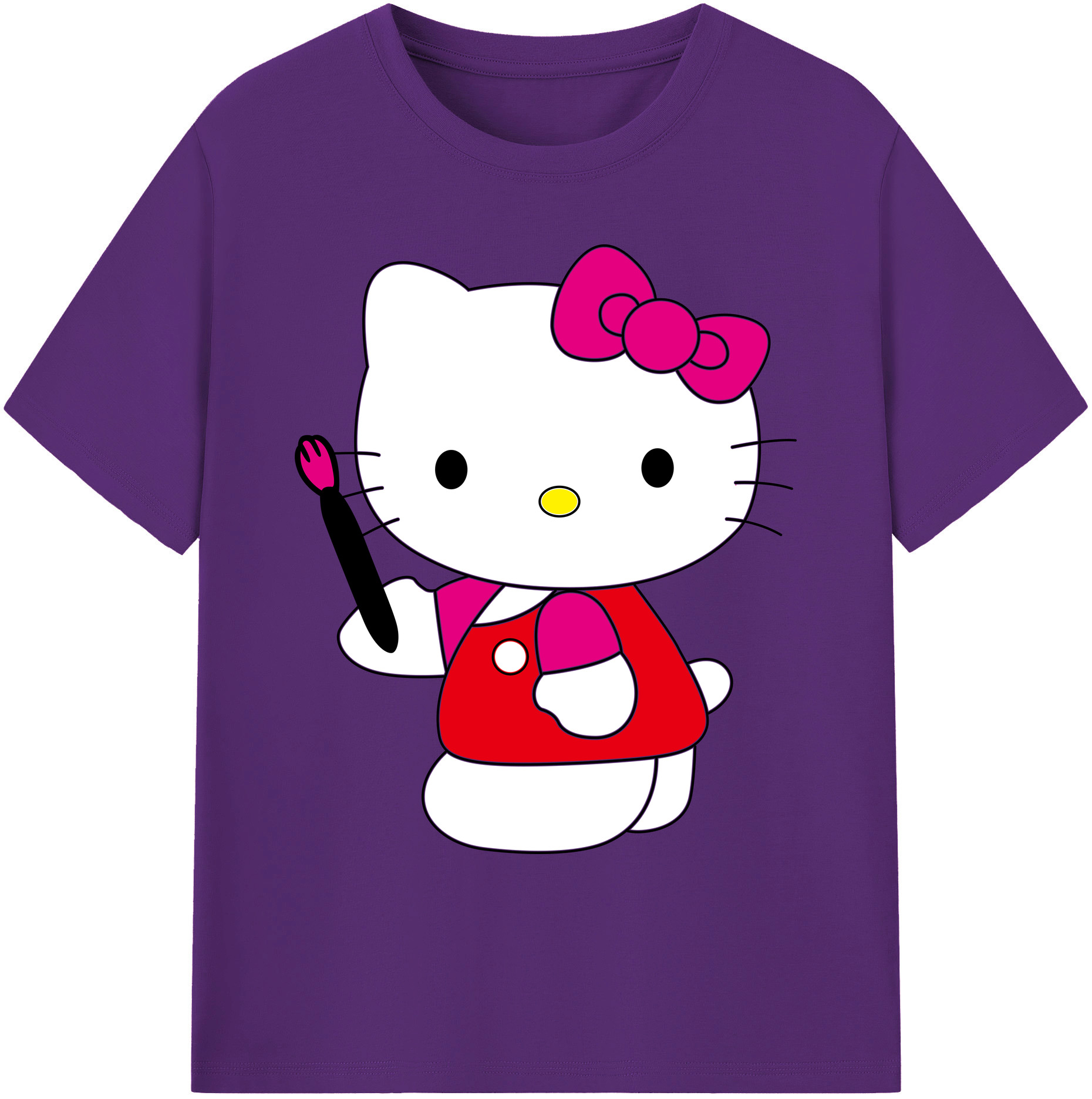 （画像用） Hello Kitty ハローキティ 綿100％ メンズ半袖Tシャツ｜肌触りやわらか＆通気性