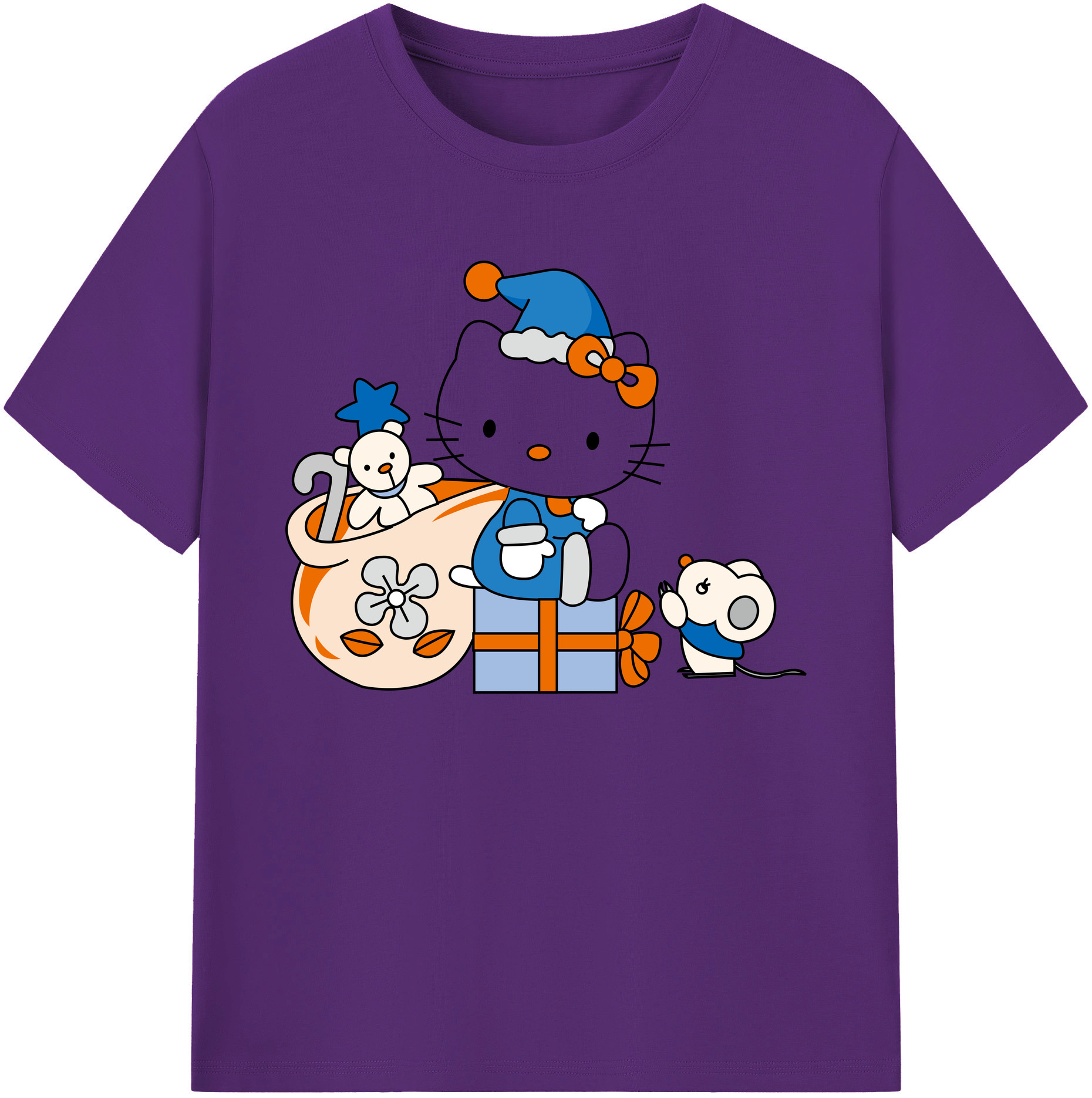 （画像用） Hello Kitty ハローキティ 綿100％ メンズ半袖Tシャツ｜肌触りやわらか＆通気性