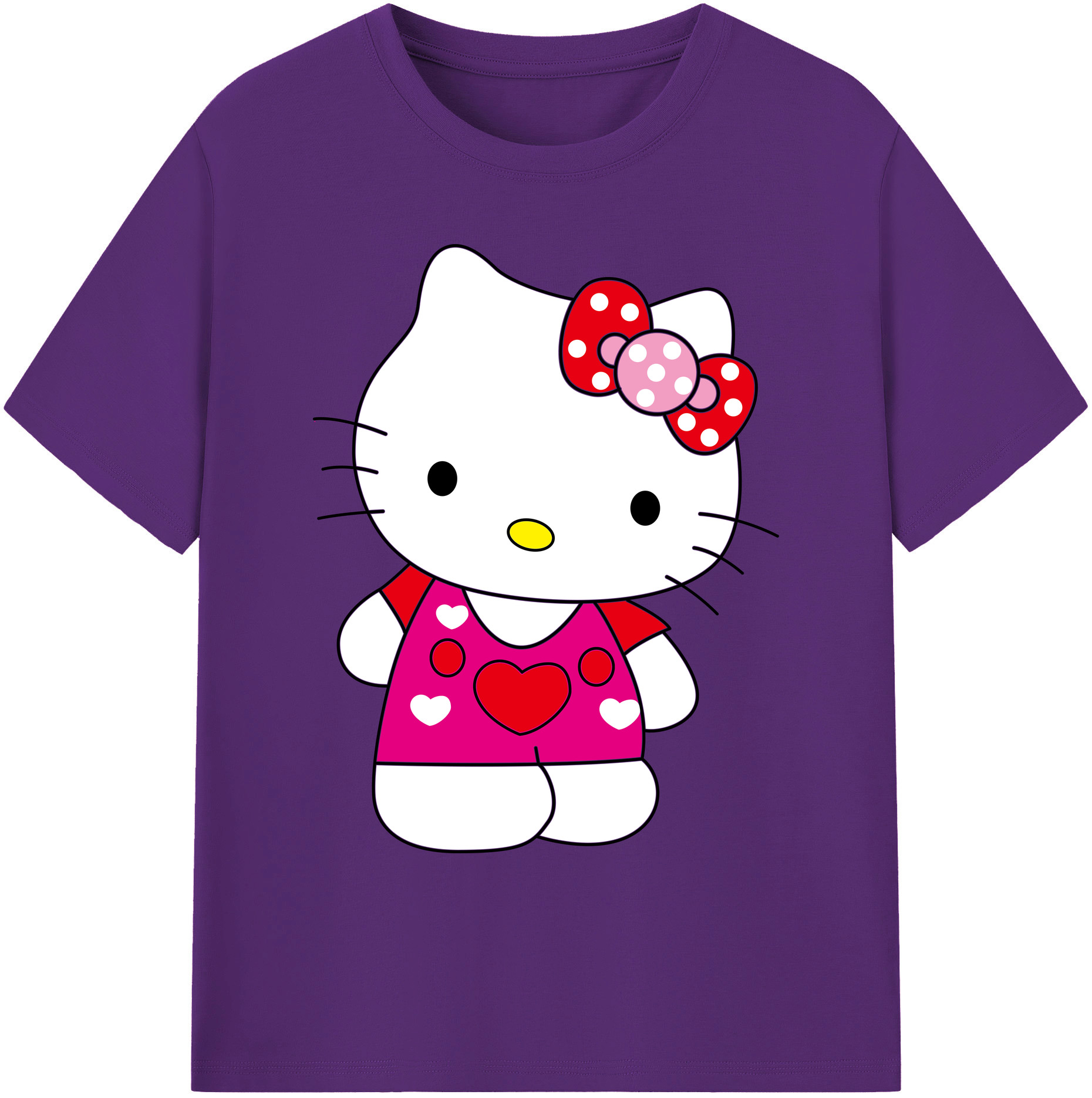 （画像用） Hello Kitty ハローキティ 綿100％ メンズ半袖Tシャツ｜肌触りやわらか＆通気性