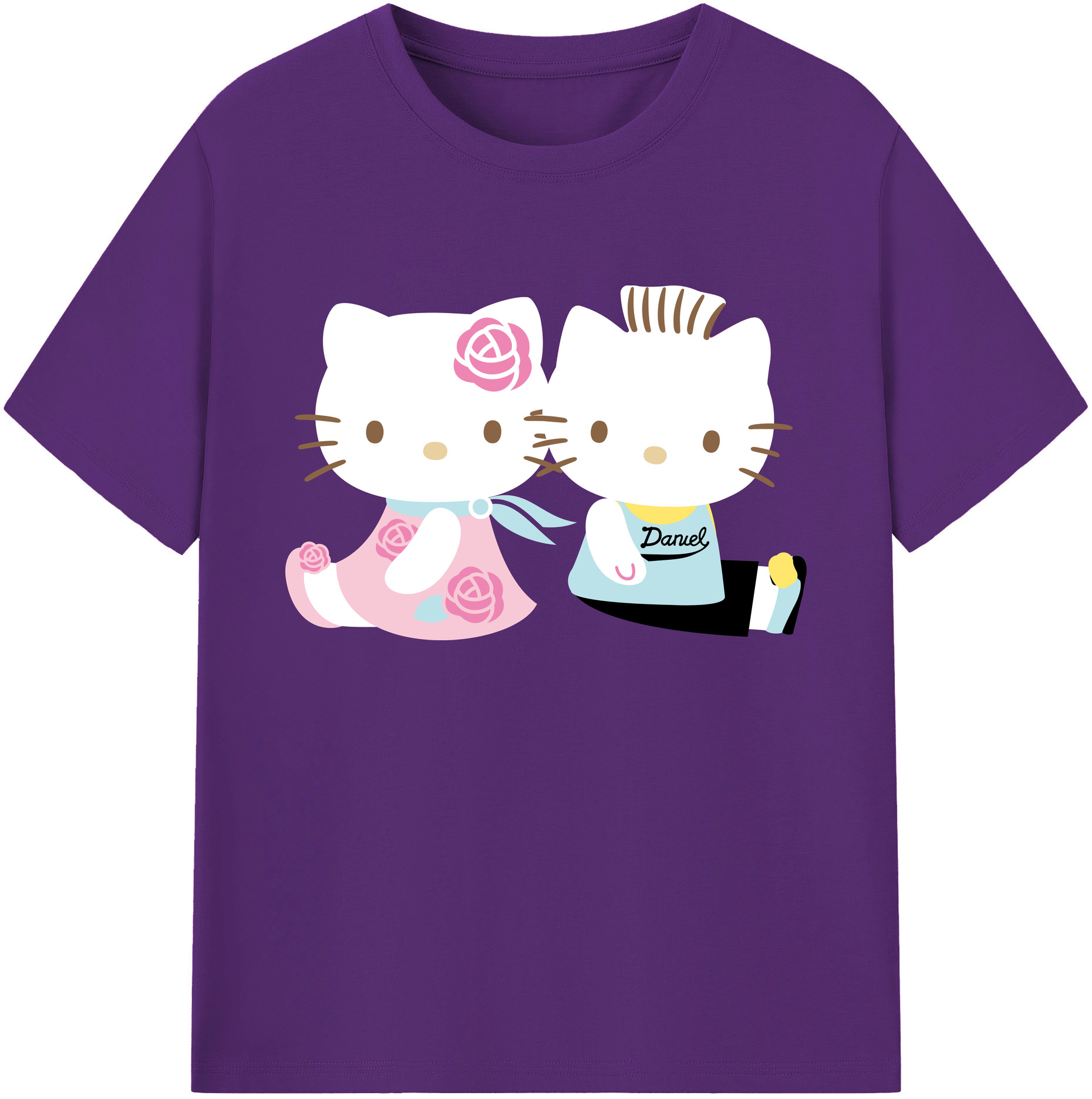 （画像用） Hello Kitty ハローキティ 綿100％ メンズ半袖Tシャツ｜肌触りやわらか＆通気性