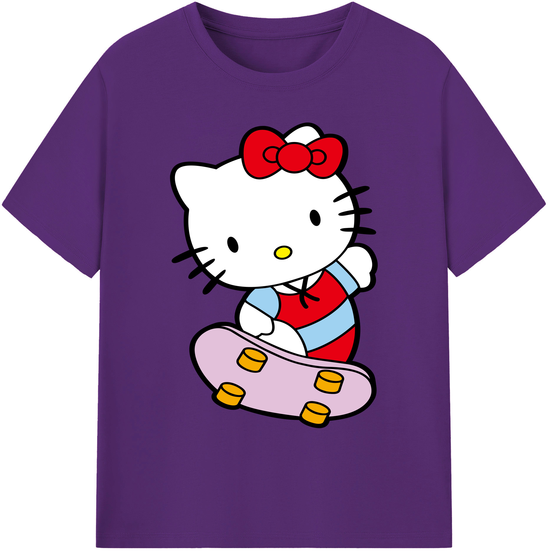 （画像用） Hello Kitty ハローキティ 綿100％ メンズ半袖Tシャツ｜肌触りやわらか＆通気性