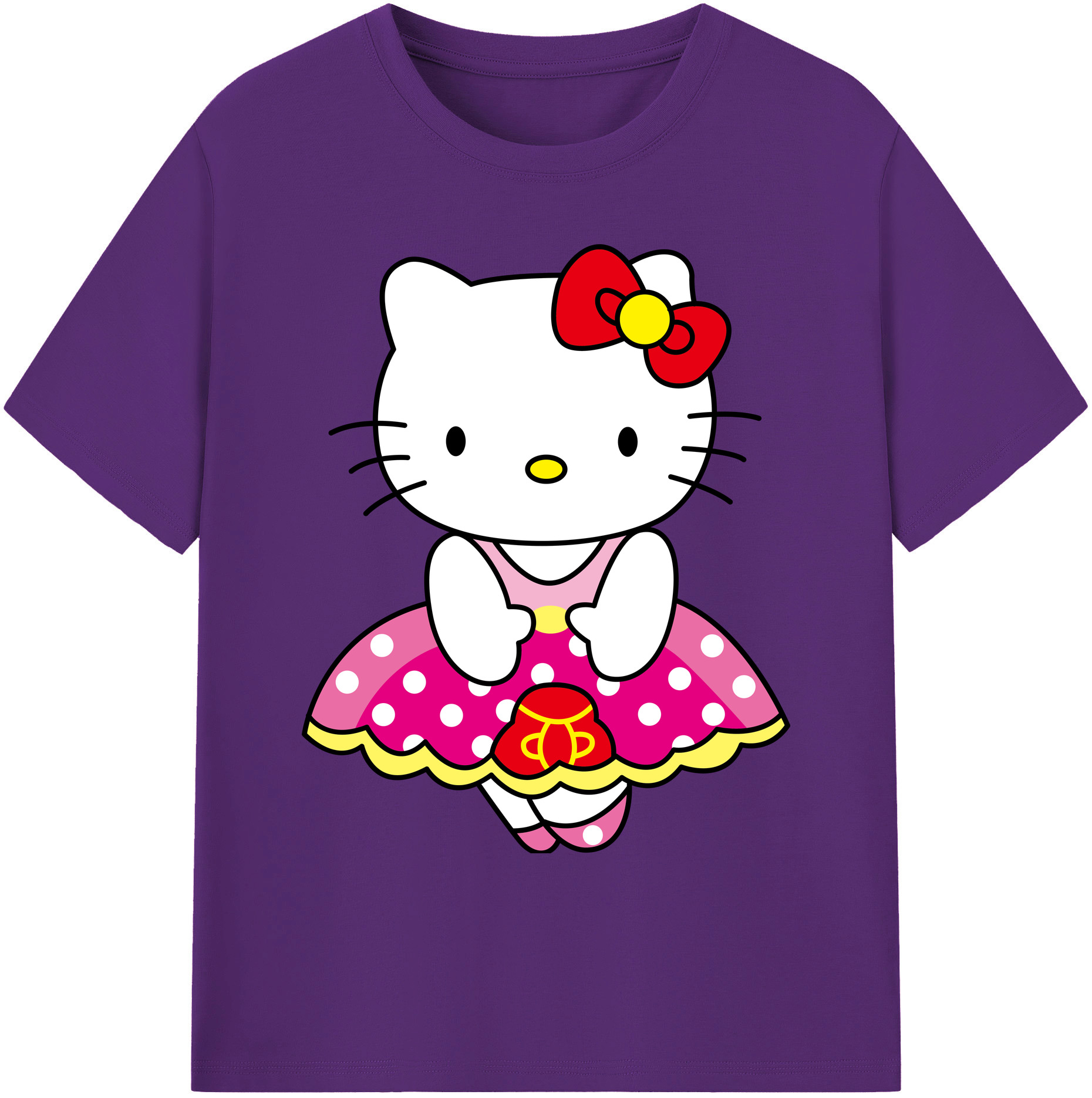 （画像用） Hello Kitty ハローキティ 綿100％ メンズ半袖Tシャツ｜肌触りやわらか＆通気性