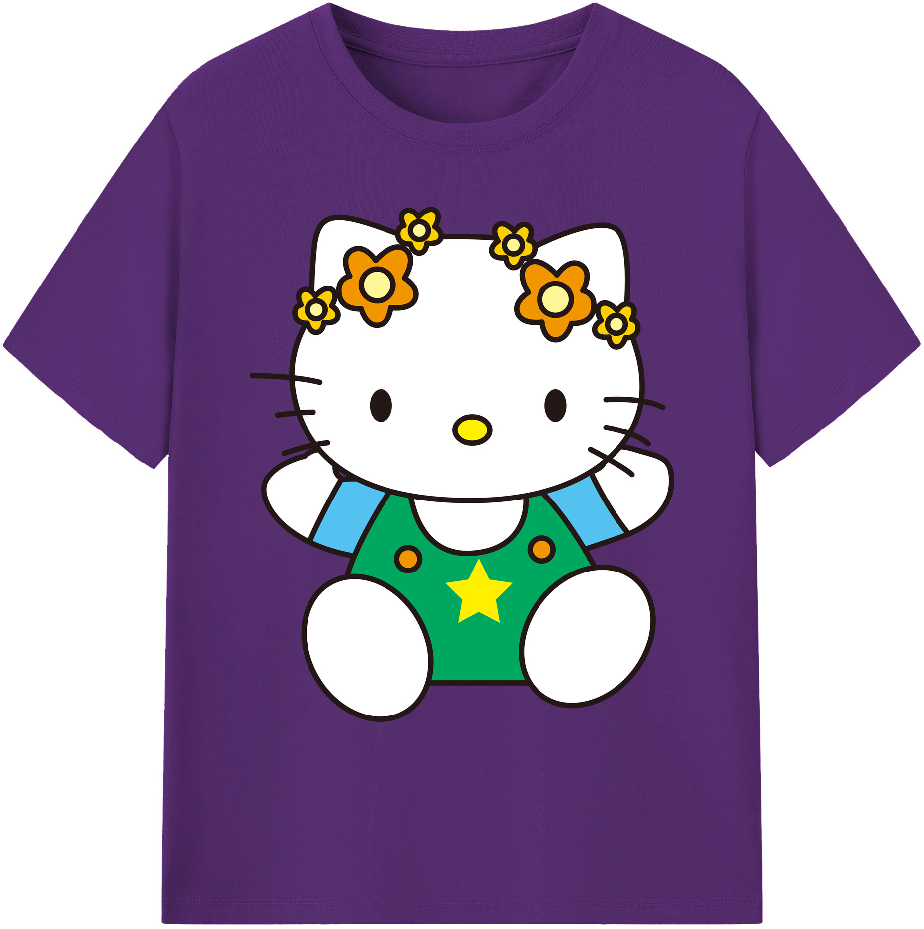 （画像用） Hello Kitty ハローキティ 綿100％ メンズ半袖Tシャツ｜肌触りやわらか＆通気性