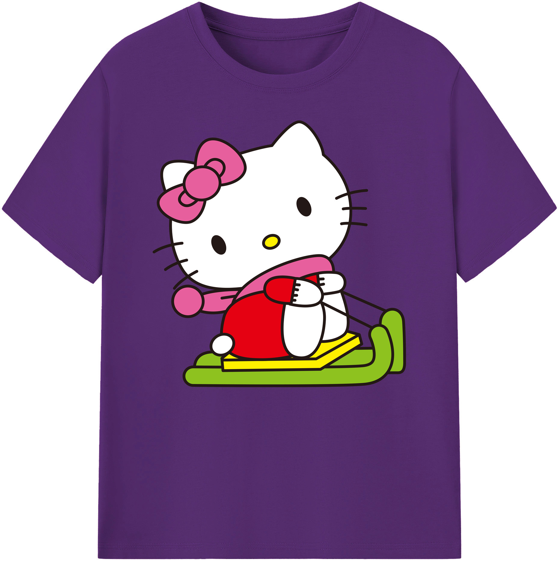 （画像用） Hello Kitty ハローキティ 綿100％ メンズ半袖Tシャツ｜肌触りやわらか＆通気性