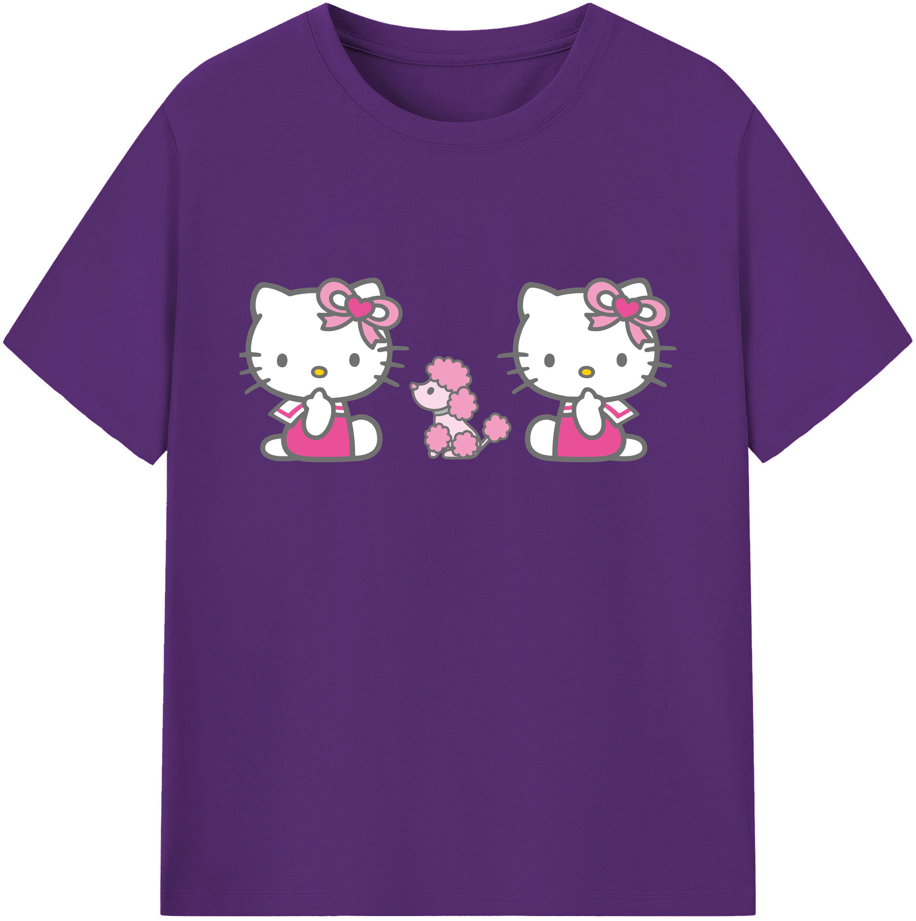 （画像用） Hello Kitty ハローキティ 綿100％ メンズ半袖Tシャツ｜肌触りやわらか＆通気性