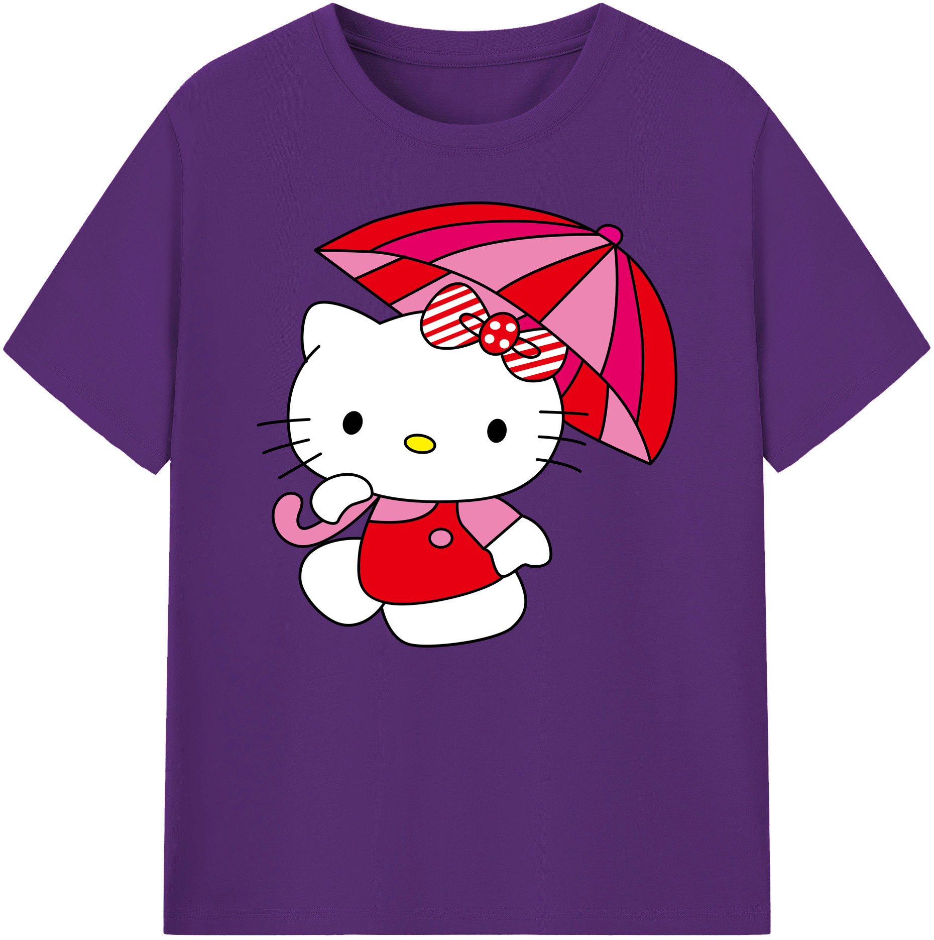 （画像用） Hello Kitty ハローキティ 綿100％ メンズ半袖Tシャツ｜肌触りやわらか＆通気性
