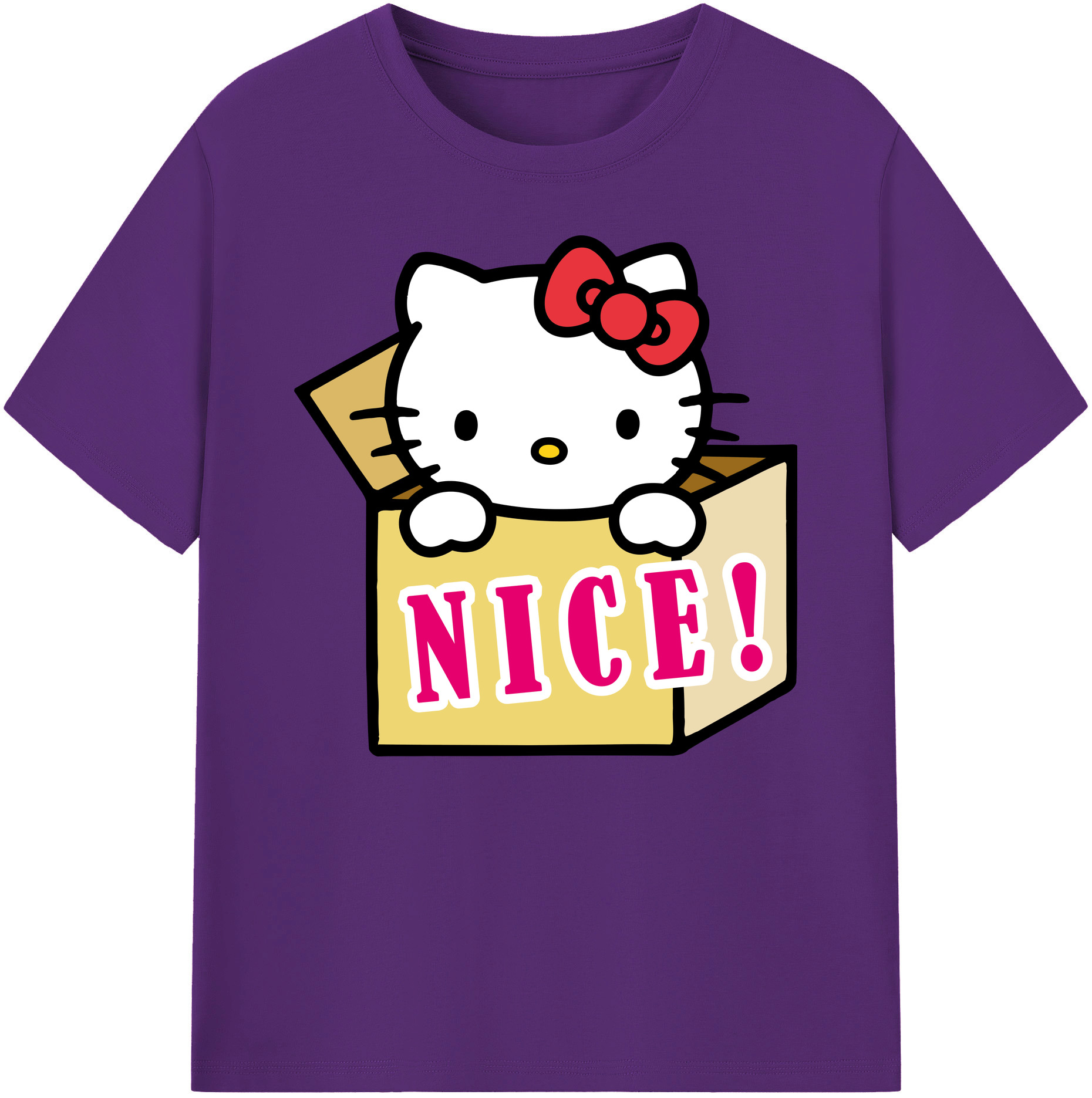 （画像用） Hello Kitty ハローキティ 綿100％ メンズ半袖Tシャツ｜肌触りやわらか＆通気性