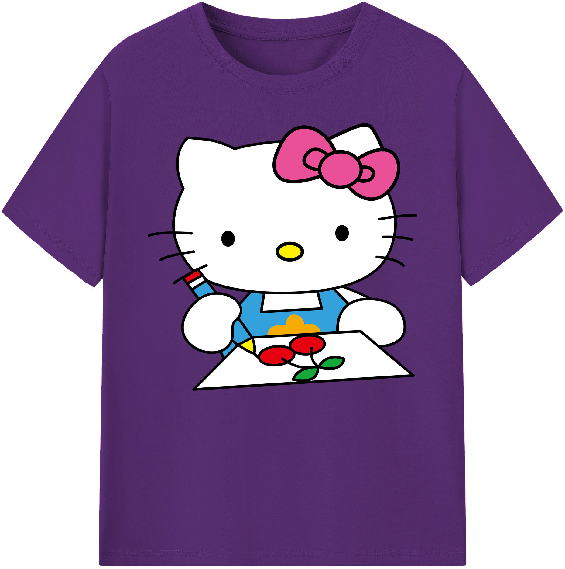 （画像用） Hello Kitty ハローキティ 綿100％ メンズ半袖Tシャツ｜肌触りやわらか＆通気性