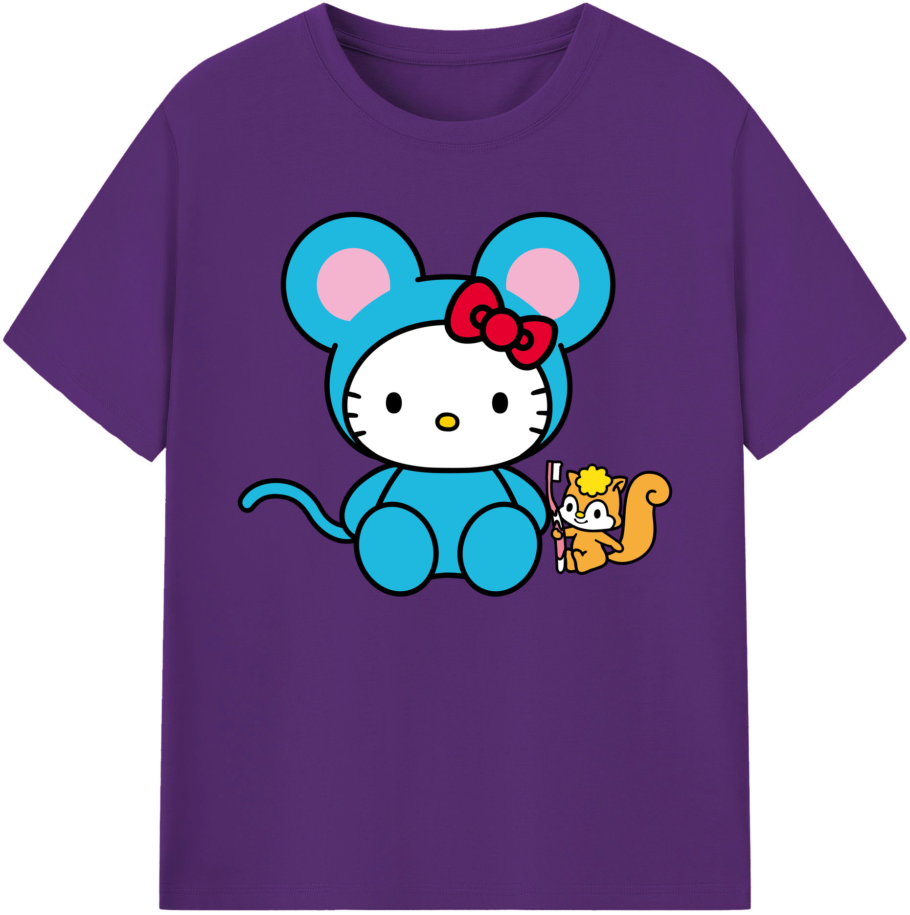 （画像用） Hello Kitty ハローキティ 綿100％ メンズ半袖Tシャツ｜肌触りやわらか＆通気性