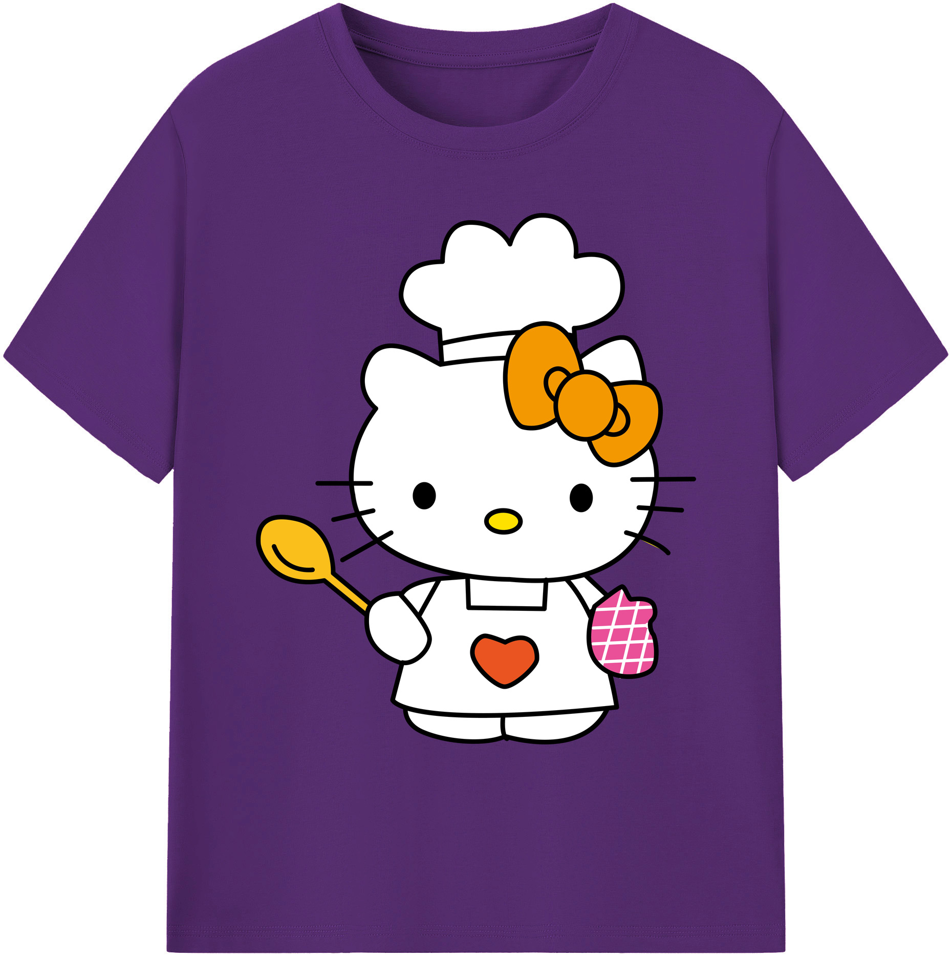 （画像用） Hello Kitty ハローキティ 綿100％ メンズ半袖Tシャツ｜肌触りやわらか＆通気性