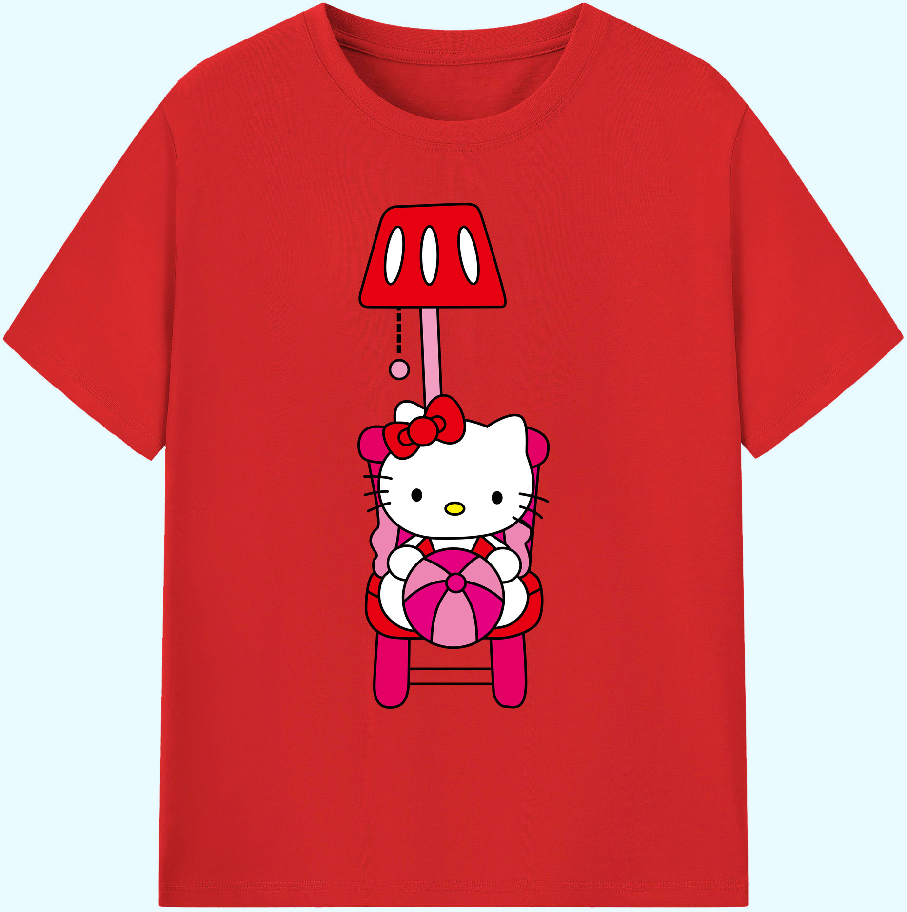 （画像用） Hello Kitty ハローキティ 綿100％ メンズ半袖Tシャツ｜肌触りやわらか＆通気性