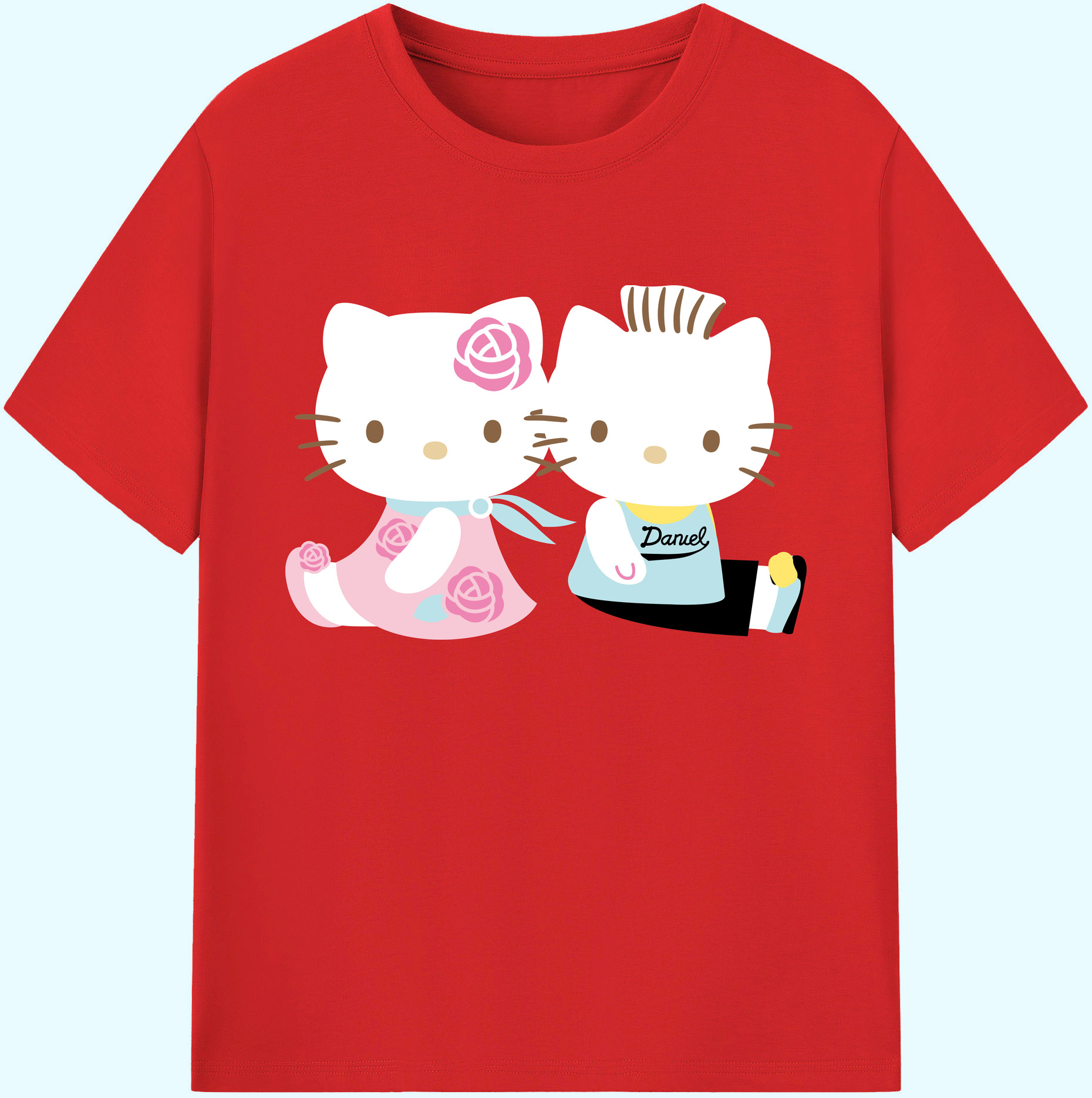 （画像用） Hello Kitty ハローキティ 綿100％ メンズ半袖Tシャツ｜肌触りやわらか＆通気性