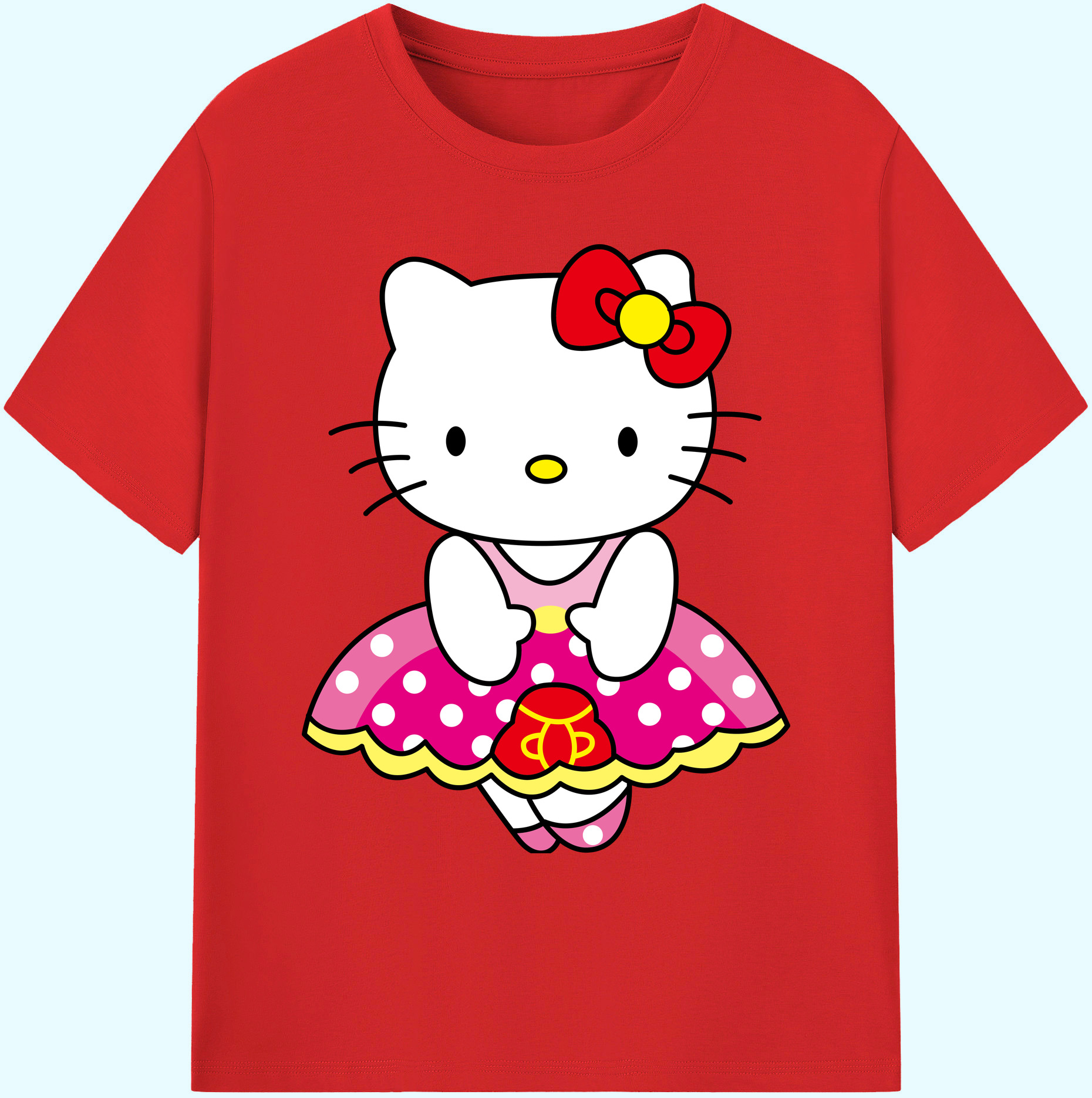 （画像用） Hello Kitty ハローキティ 綿100％ メンズ半袖Tシャツ｜肌触りやわらか＆通気性
