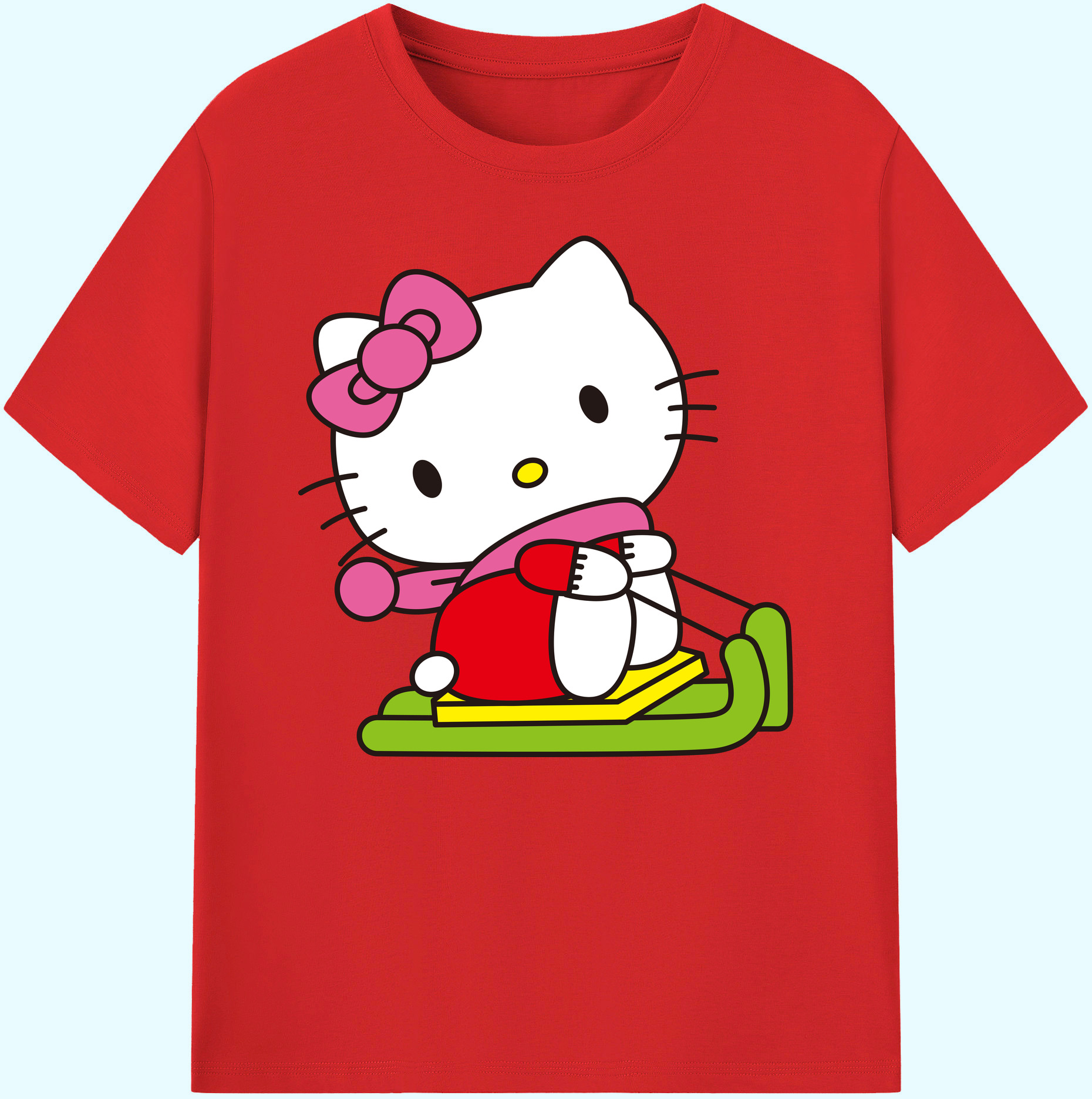 （画像用） Hello Kitty ハローキティ 綿100％ メンズ半袖Tシャツ｜肌触りやわらか＆通気性