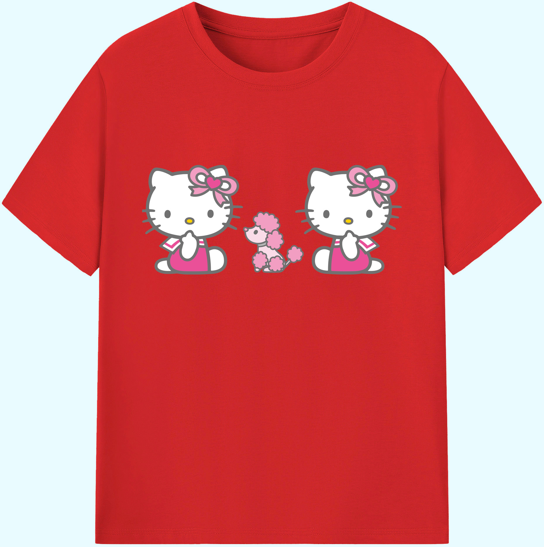 （画像用） Hello Kitty ハローキティ 綿100％ メンズ半袖Tシャツ｜肌触りやわらか＆通気性