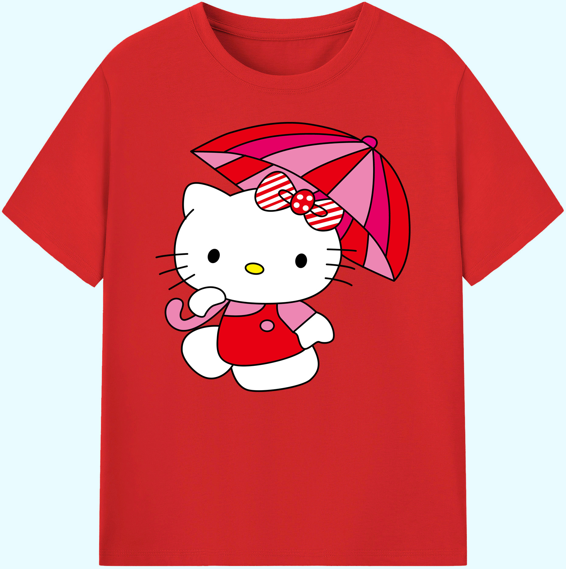 （画像用） Hello Kitty ハローキティ 綿100％ メンズ半袖Tシャツ｜肌触りやわらか＆通気性