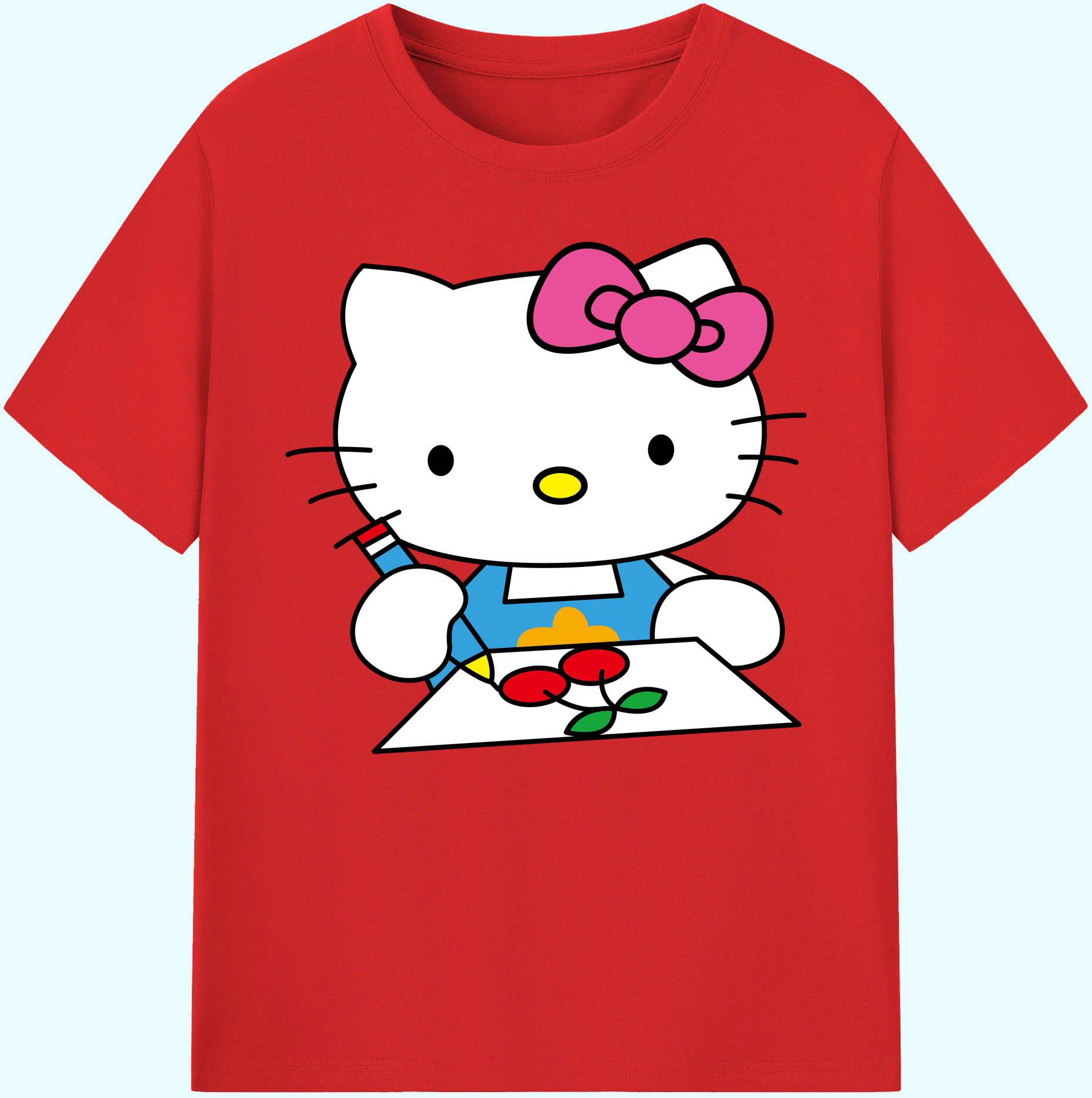 （画像用） Hello Kitty ハローキティ 綿100％ メンズ半袖Tシャツ｜肌触りやわらか＆通気性